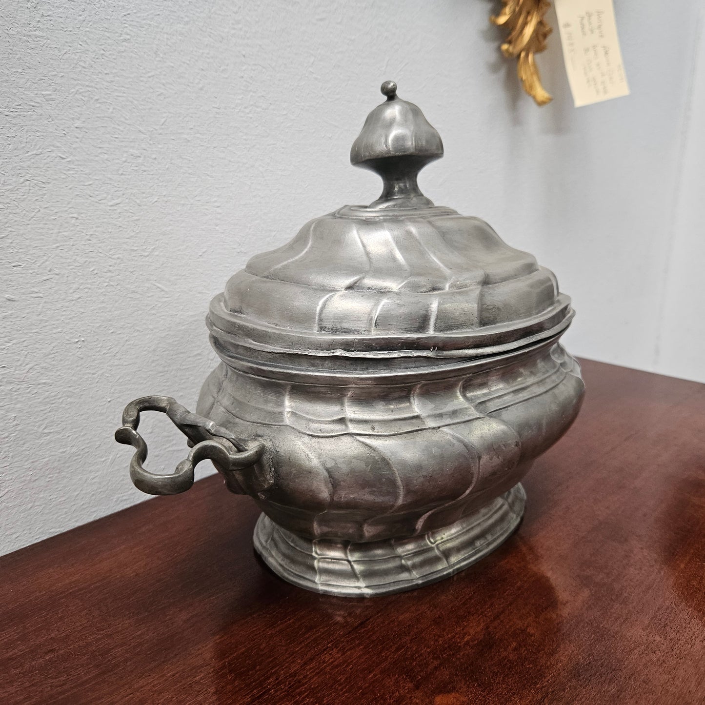 Antique German Pewter Tureen Marked