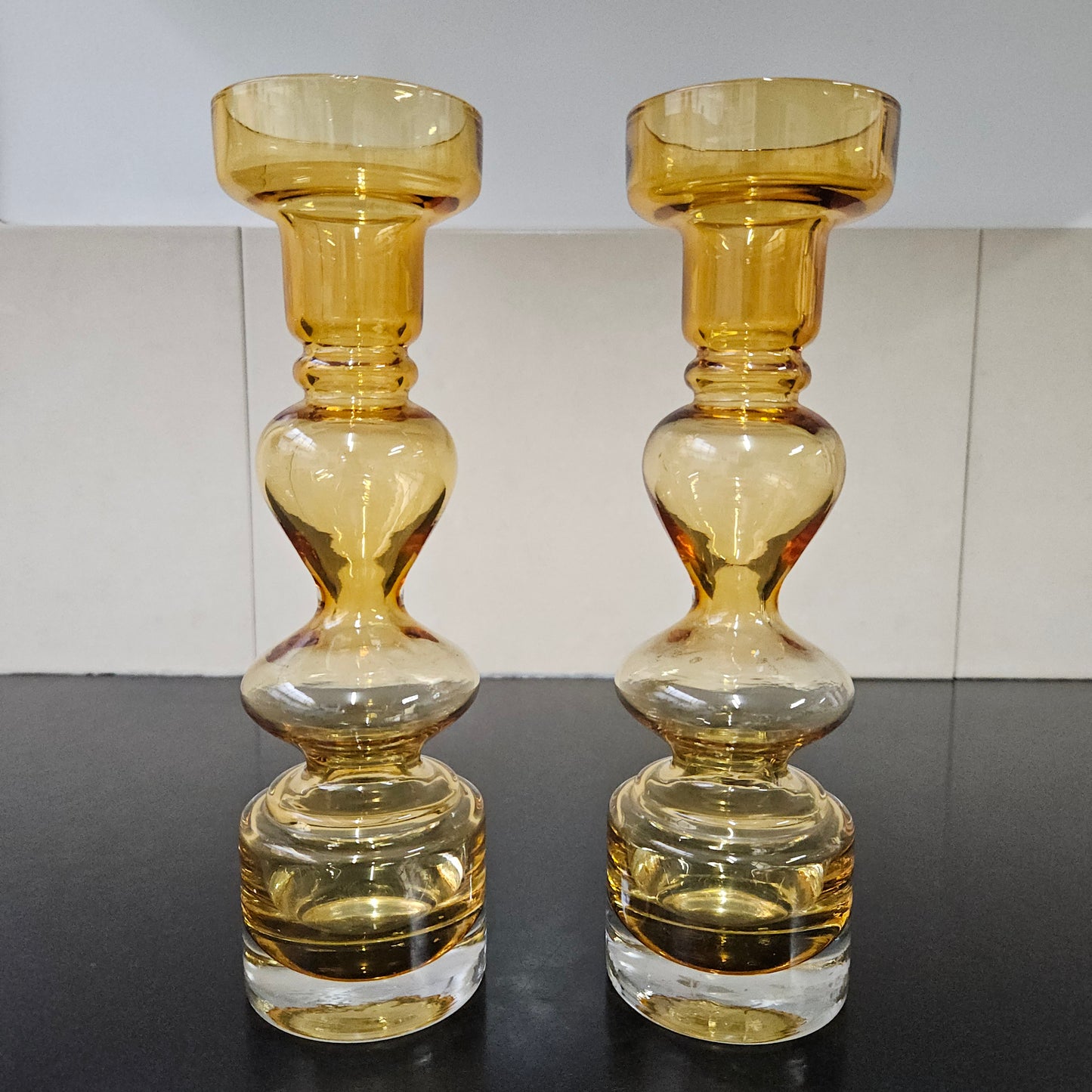Pair of Swedish Mid Century Glass Vases