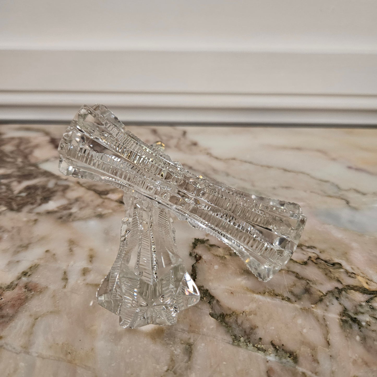 Pair Crystal Cut Knife/Spoon Rest