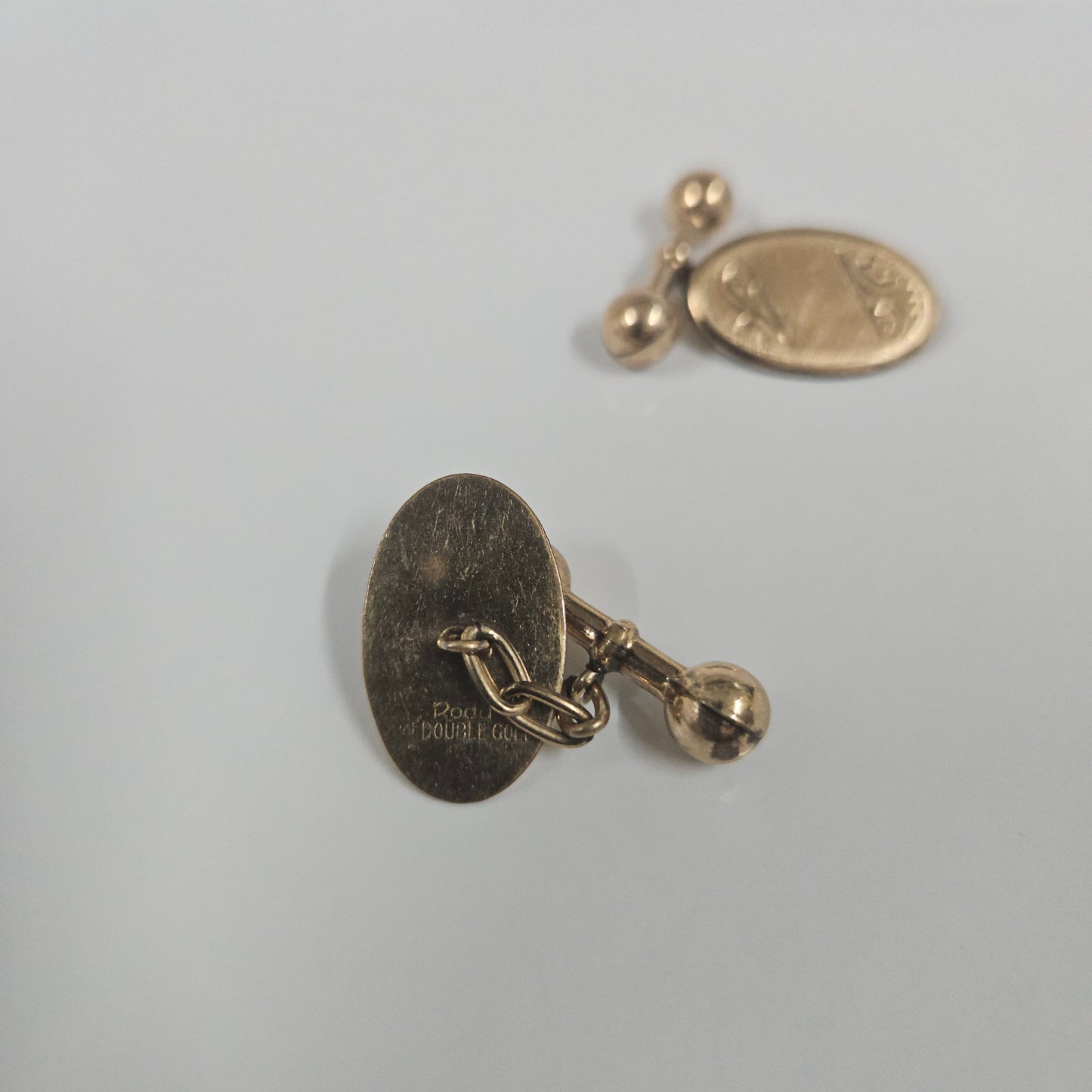 Pair Double Gold "Rodd" Antique Cuff Links