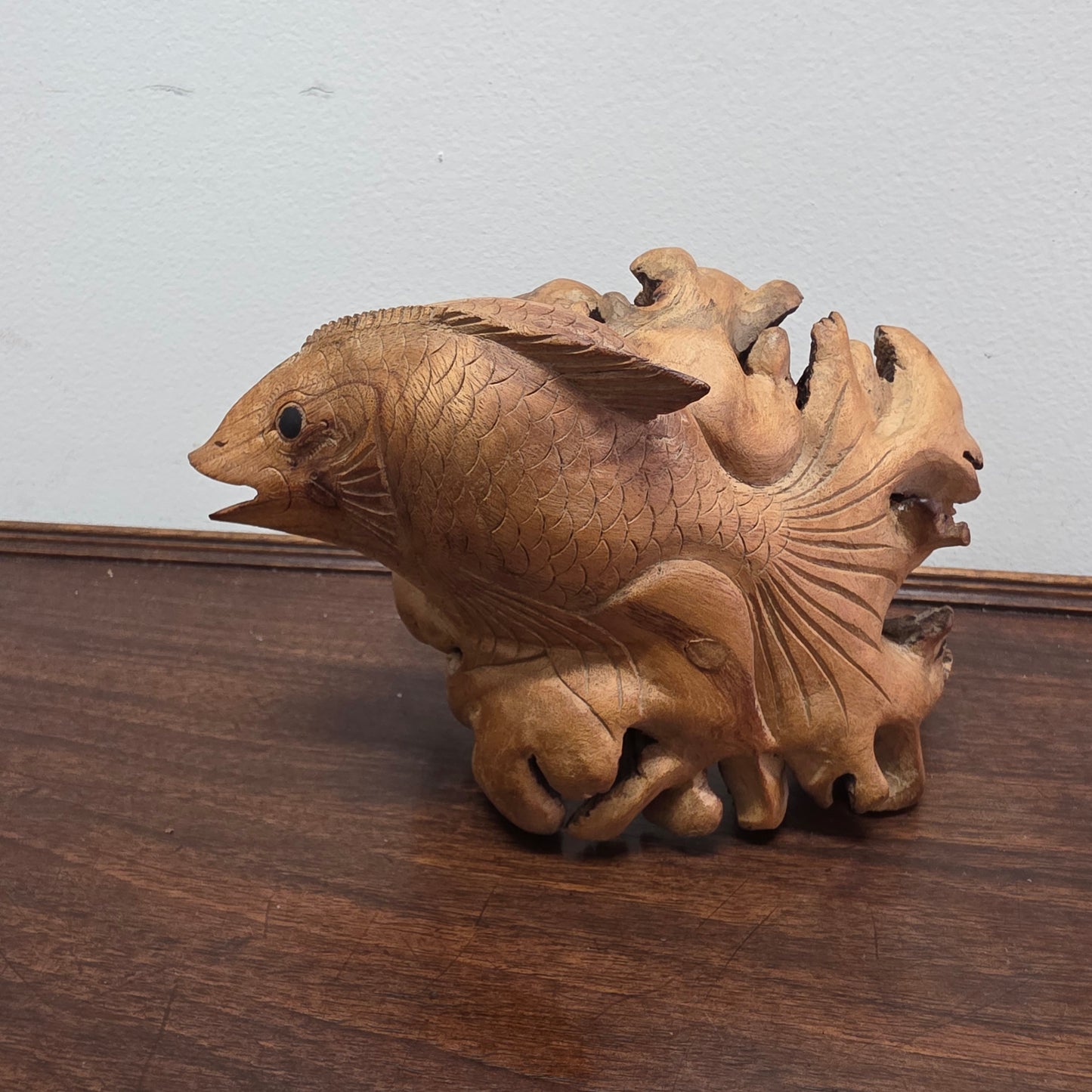 Vintage Hand Carved Wooden Fish