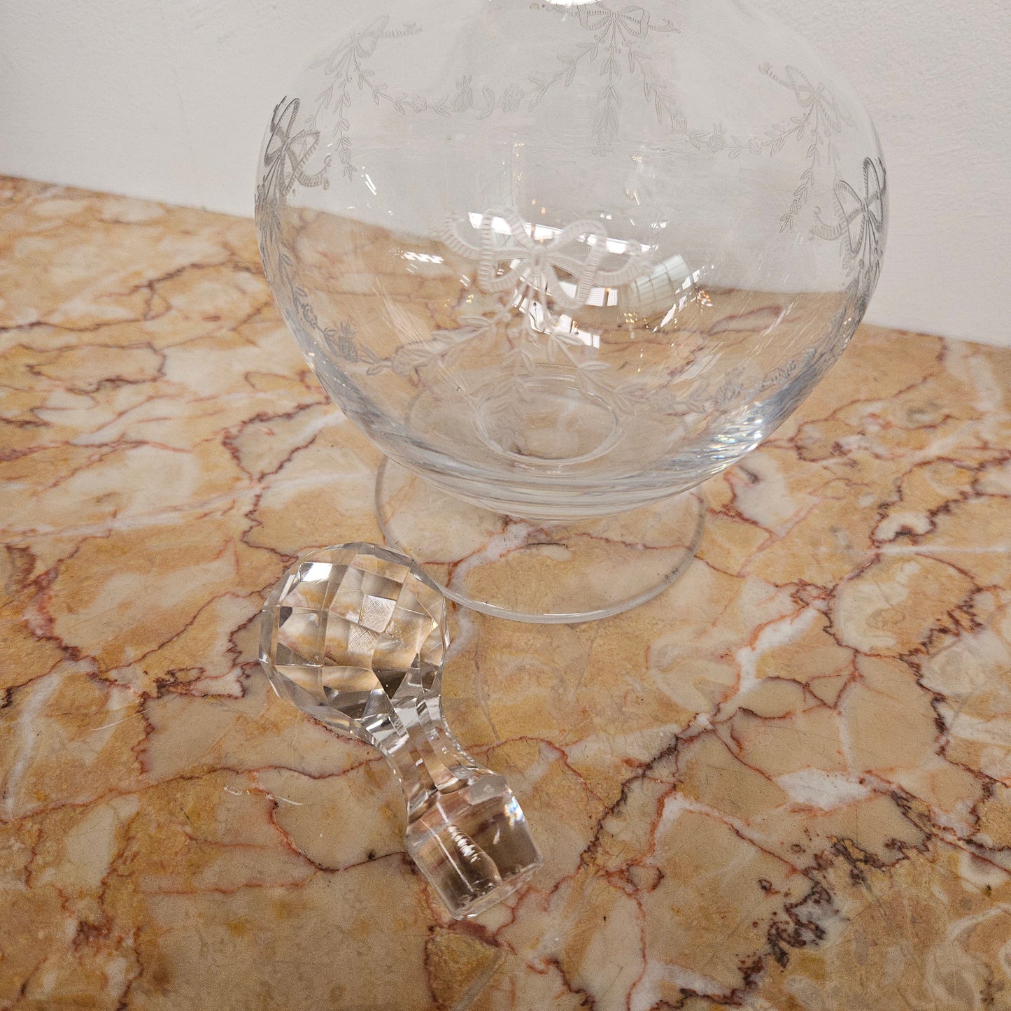 Large Crystal Glass Victorian Decanter