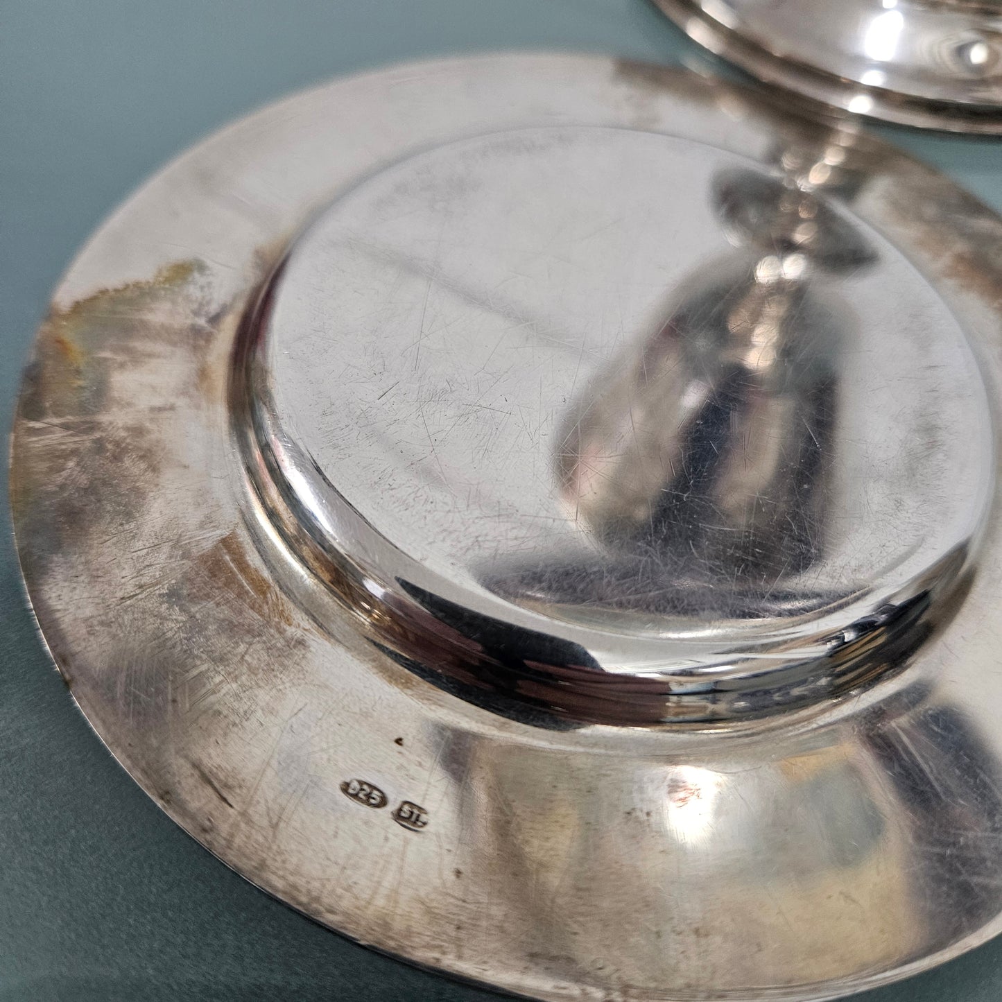 Antique Sterling Silver Chalice & Cover Tray