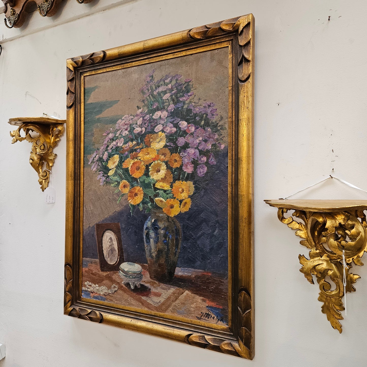 French Oil On Board Still Life Signed L Michaud