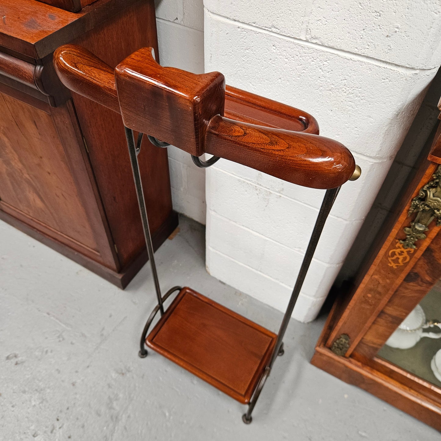 Impressive Cast Iron & Wooden Valet Stand