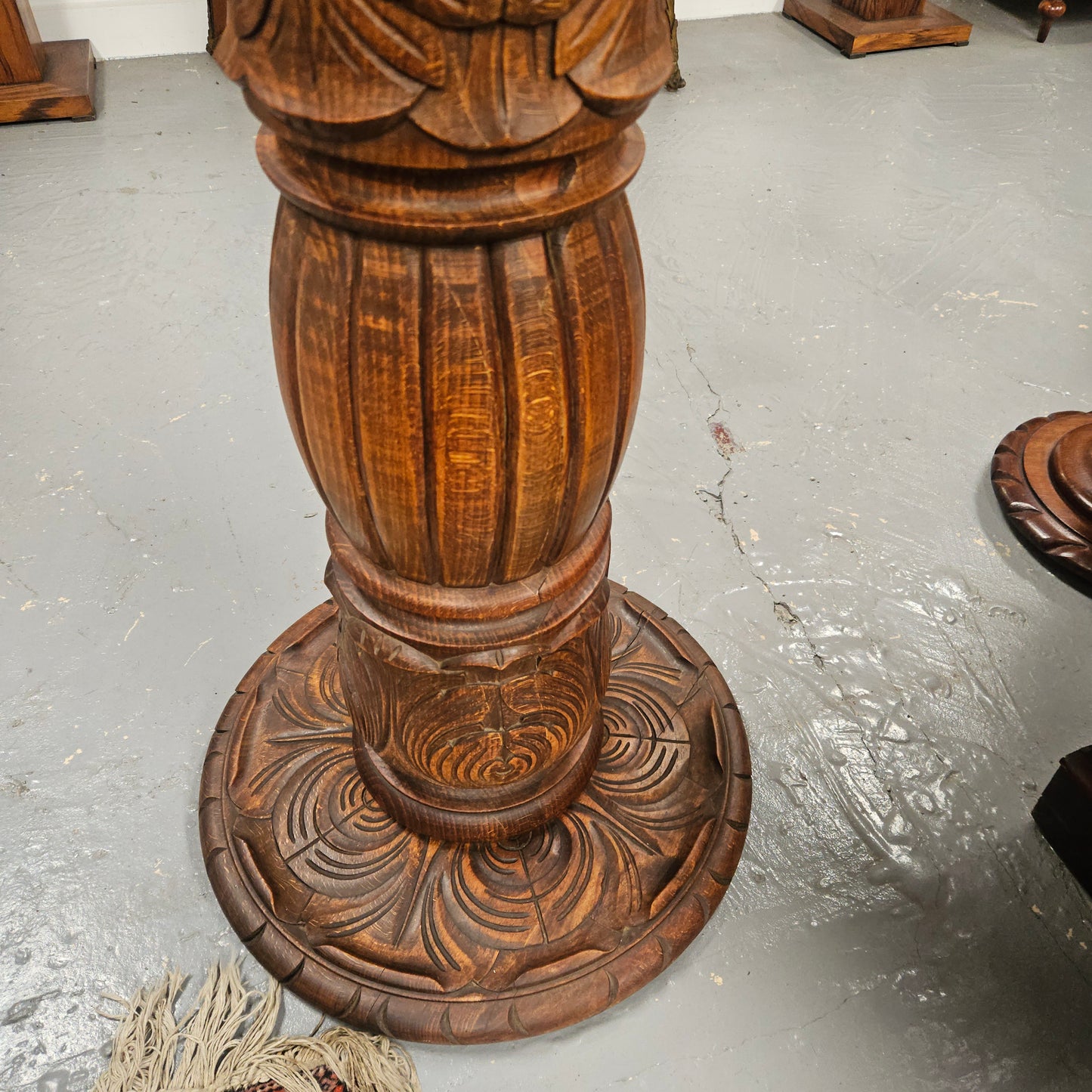 Nicely Carved French Oak Pedestal