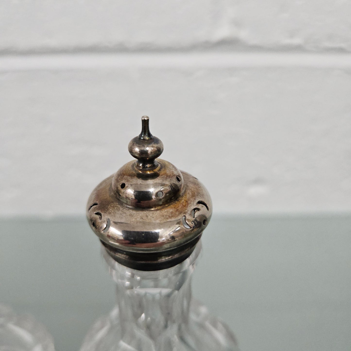 Antique Pair Of Cut Glass Bottles