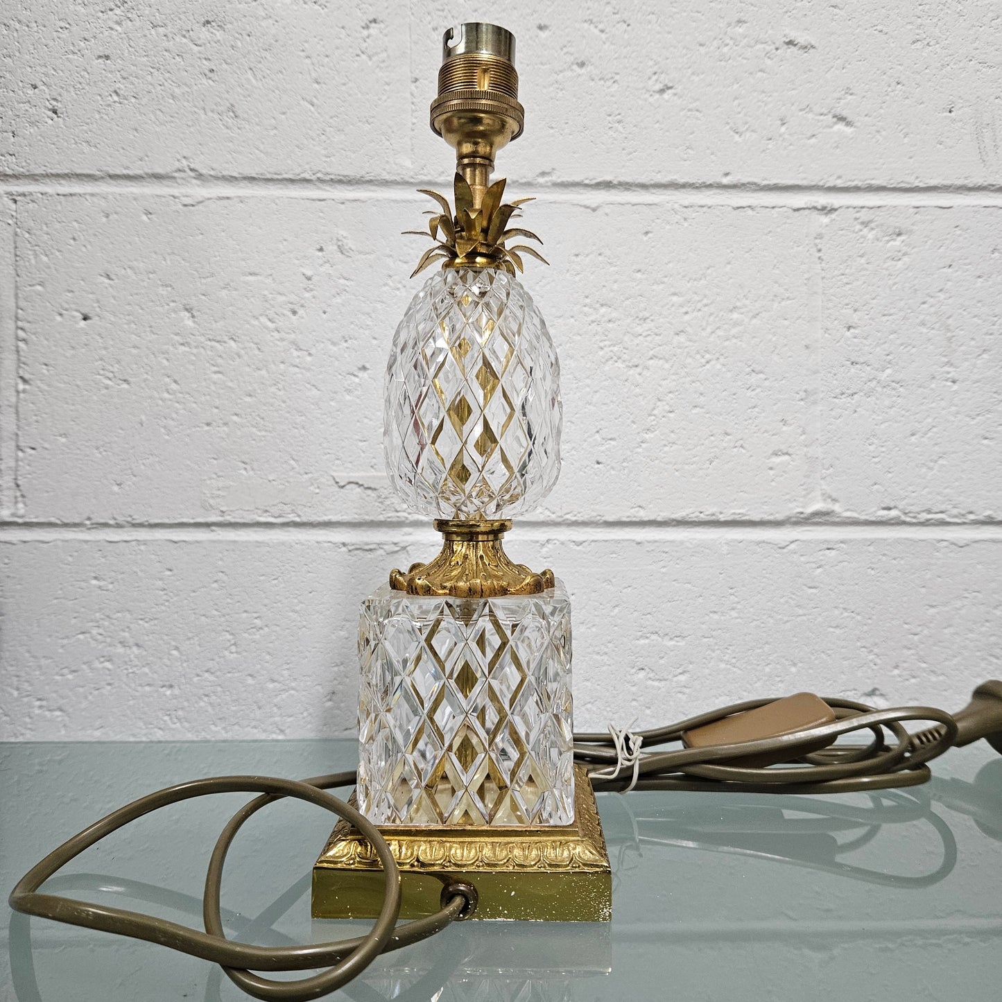 French Ormolu and Crystal Lamp