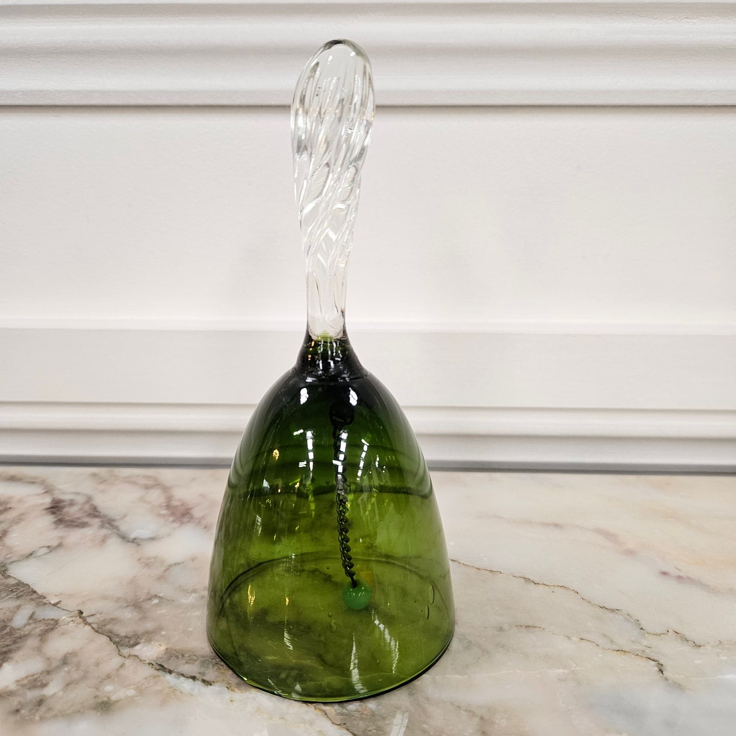Crystal Green Glass Bell