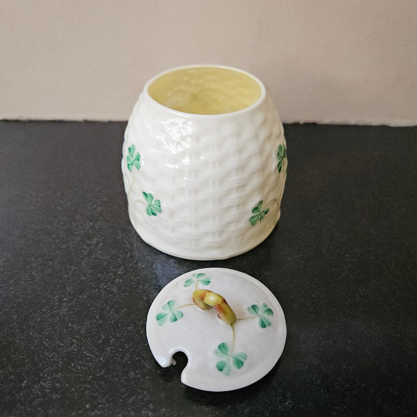 Belleek China Honey Pot