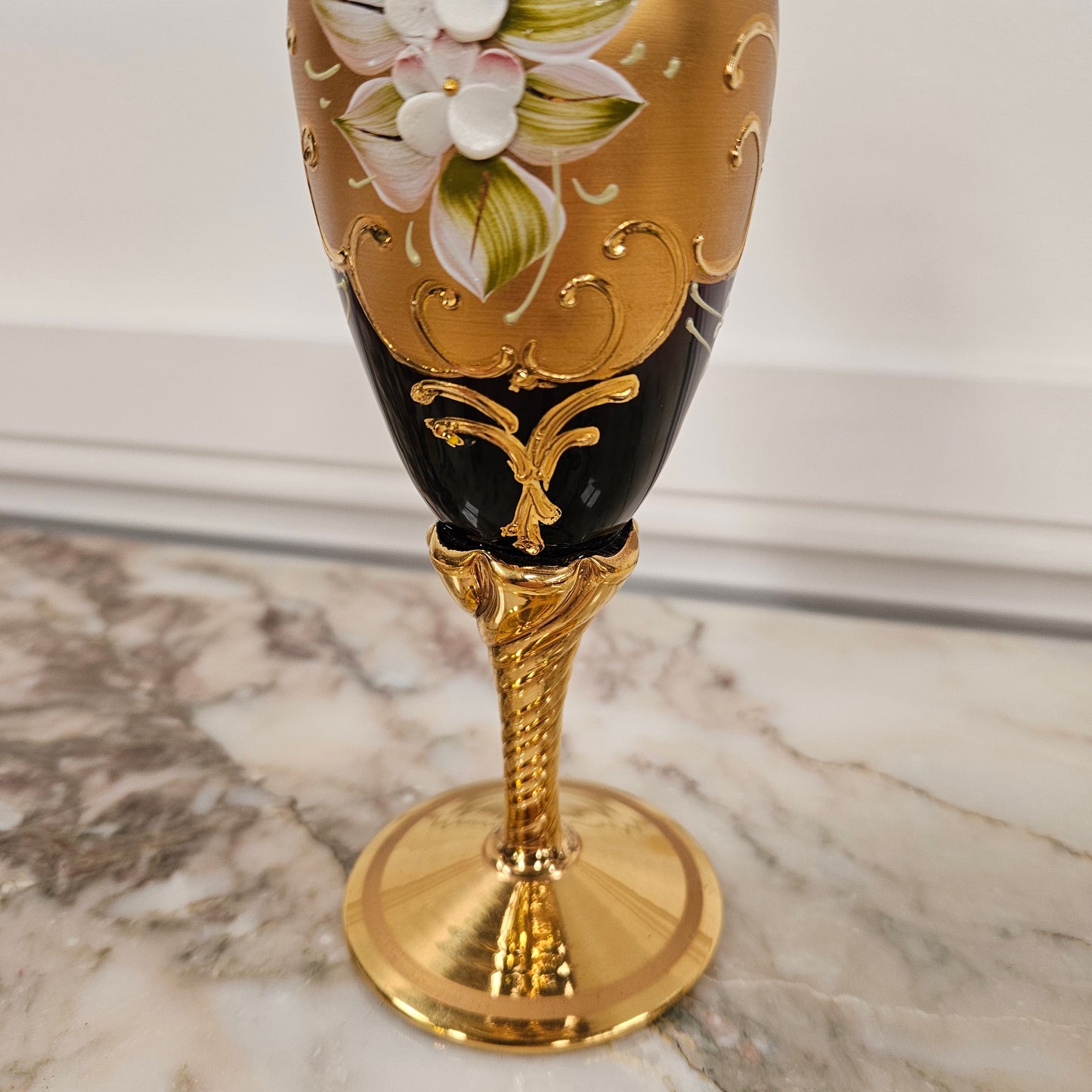 Vintage Glass Gilded Vase