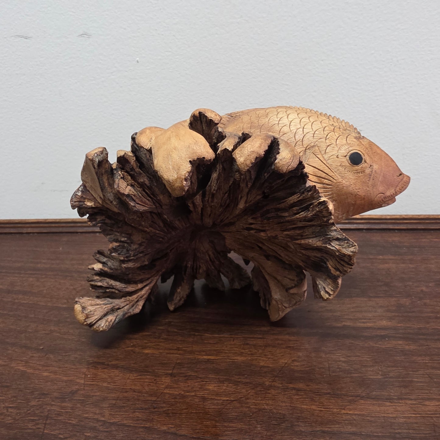 Vintage Hand Carved Wooden Fish