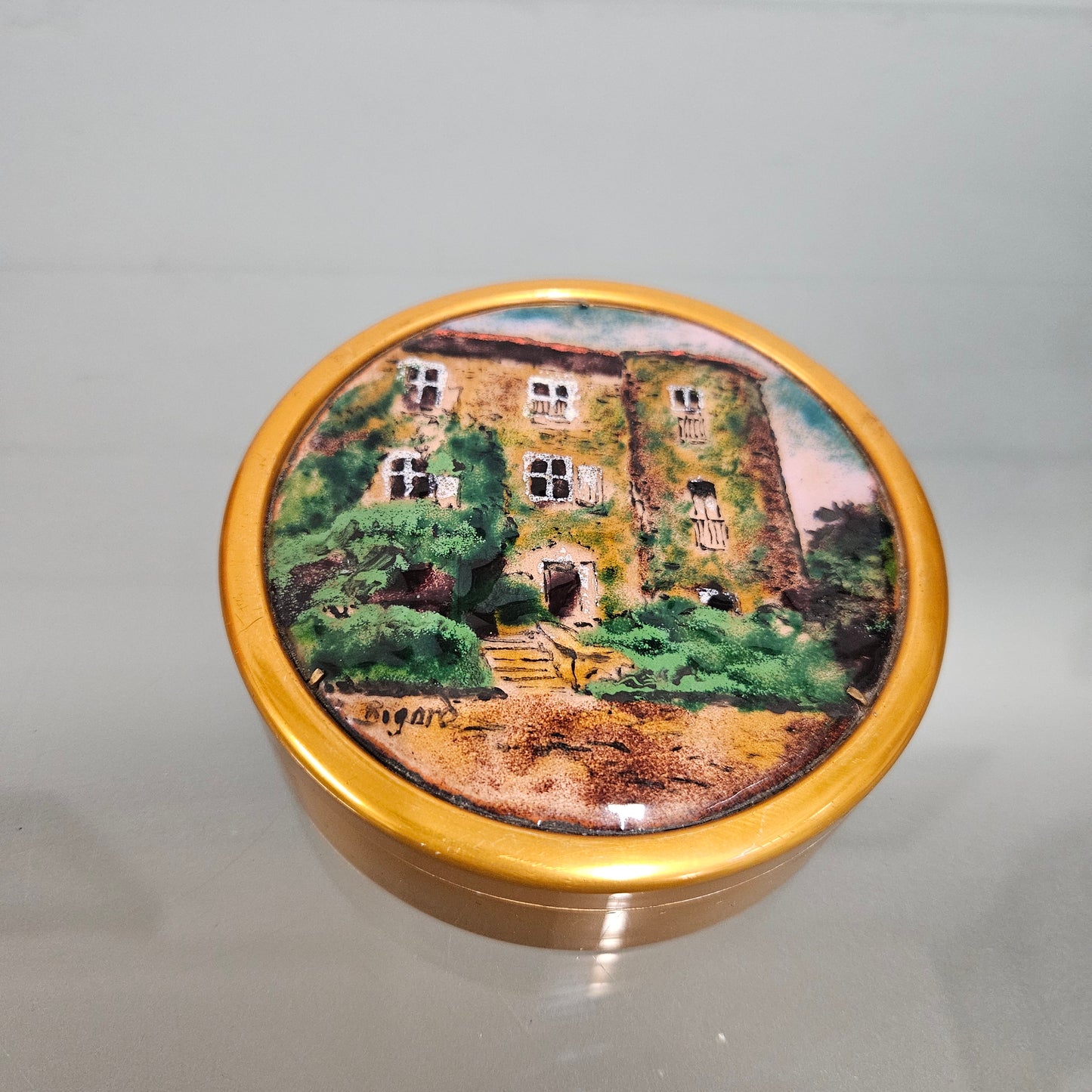 Vintage Enamel & Copper Trinket Box