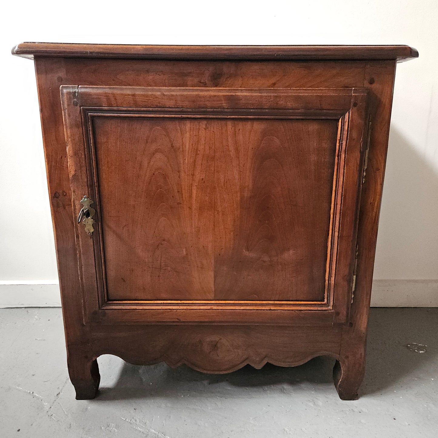 Early 19th Century French Walnut Antique One Door Side Cabinet