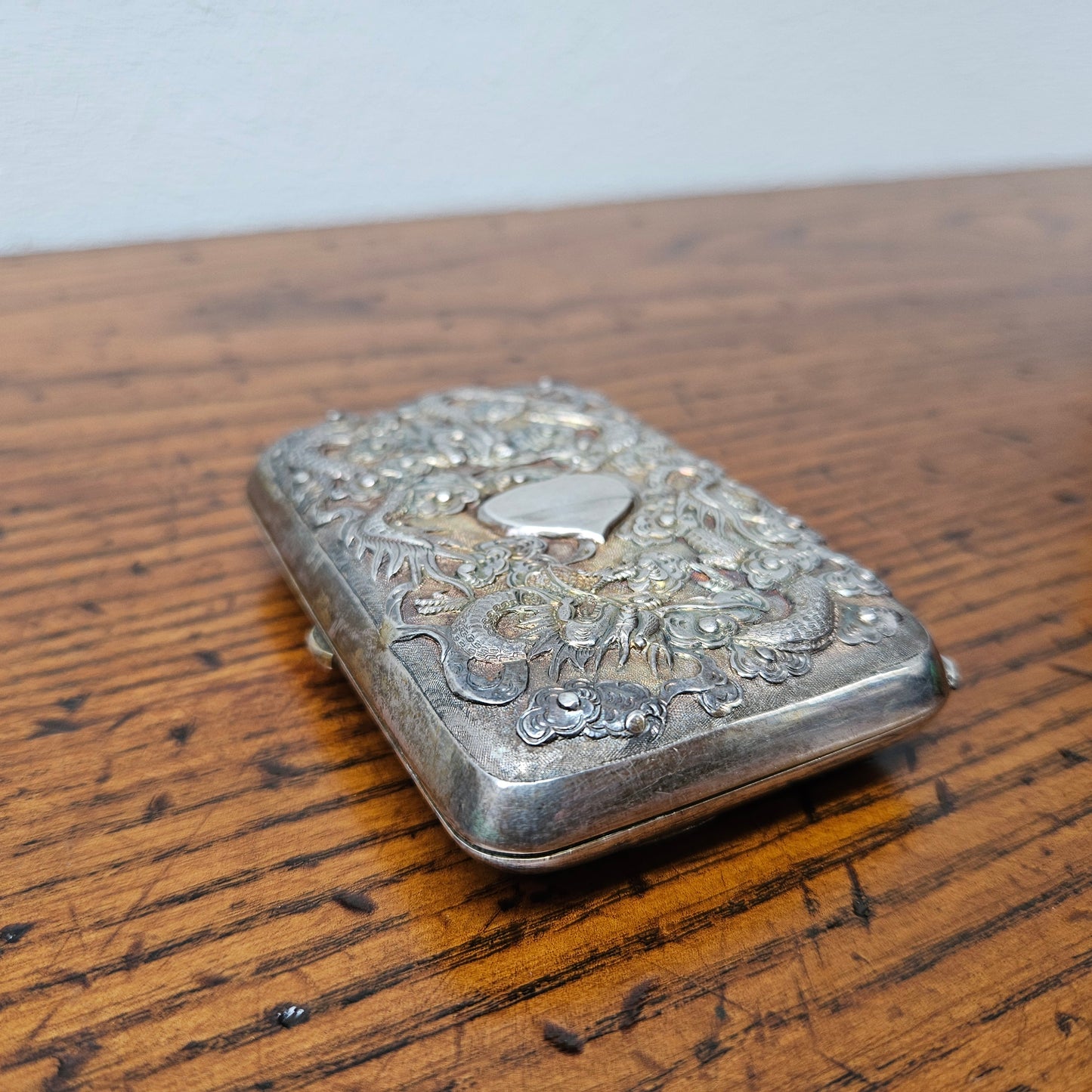 Antique Ornate Chinese Export Silver Card/Cigarette Case