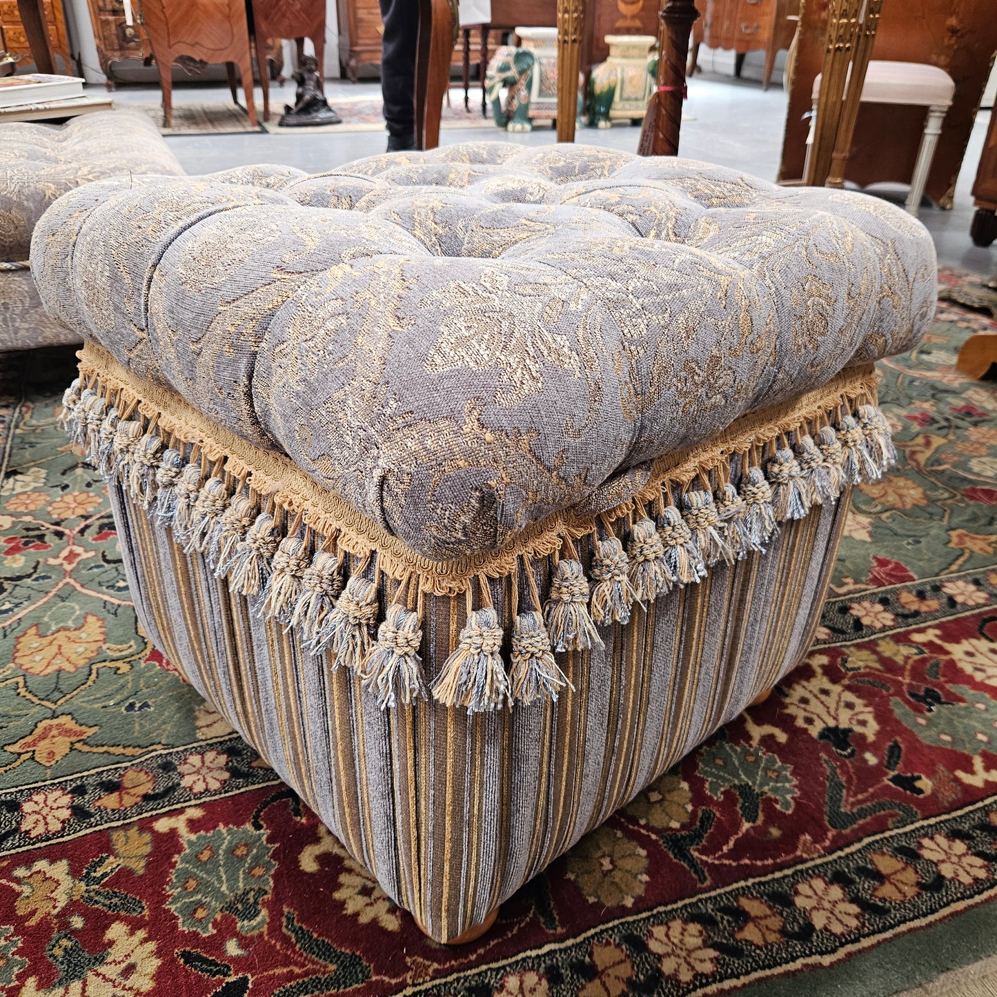 Vintage Square Storage Upholstered Ottoman