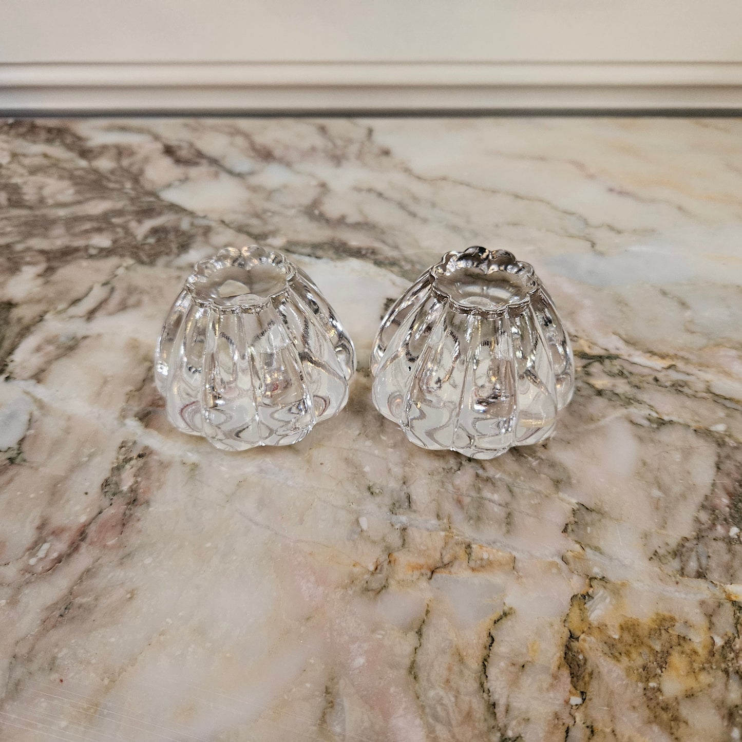 Pair of Orrefors Candle Holders