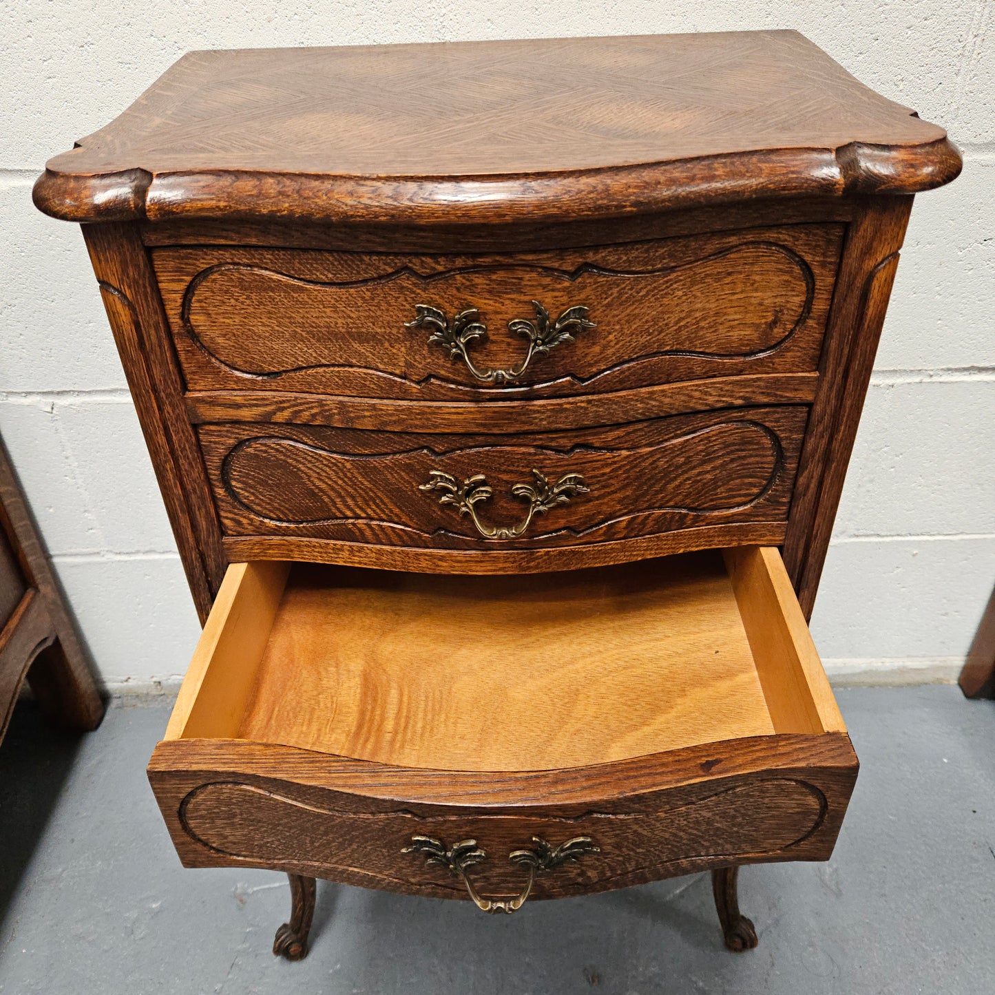 Louis XV Style French Oak Single Bedside