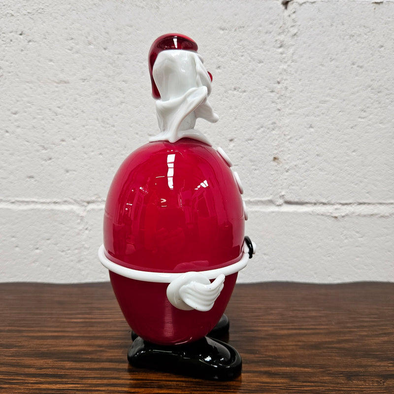 Very rare Murano Glass Christmas clown By Fratelli Pitau. It still has its original sticker and tag. It is in good original condition with no chips or cracks.
