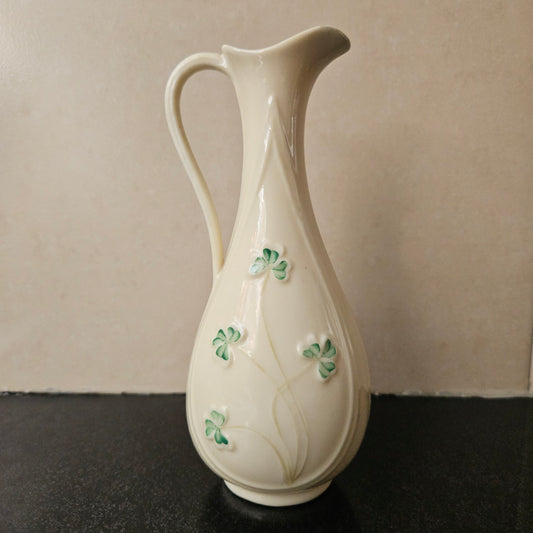 Large Belleek Shamrock Pitcher