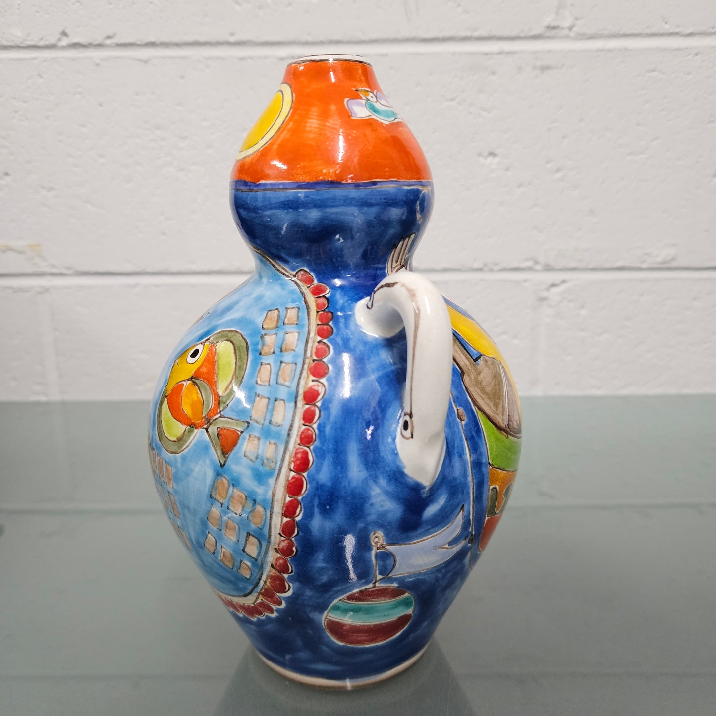 Giovanni Desimone Italian Hand Painted Mid Century Modern Vase