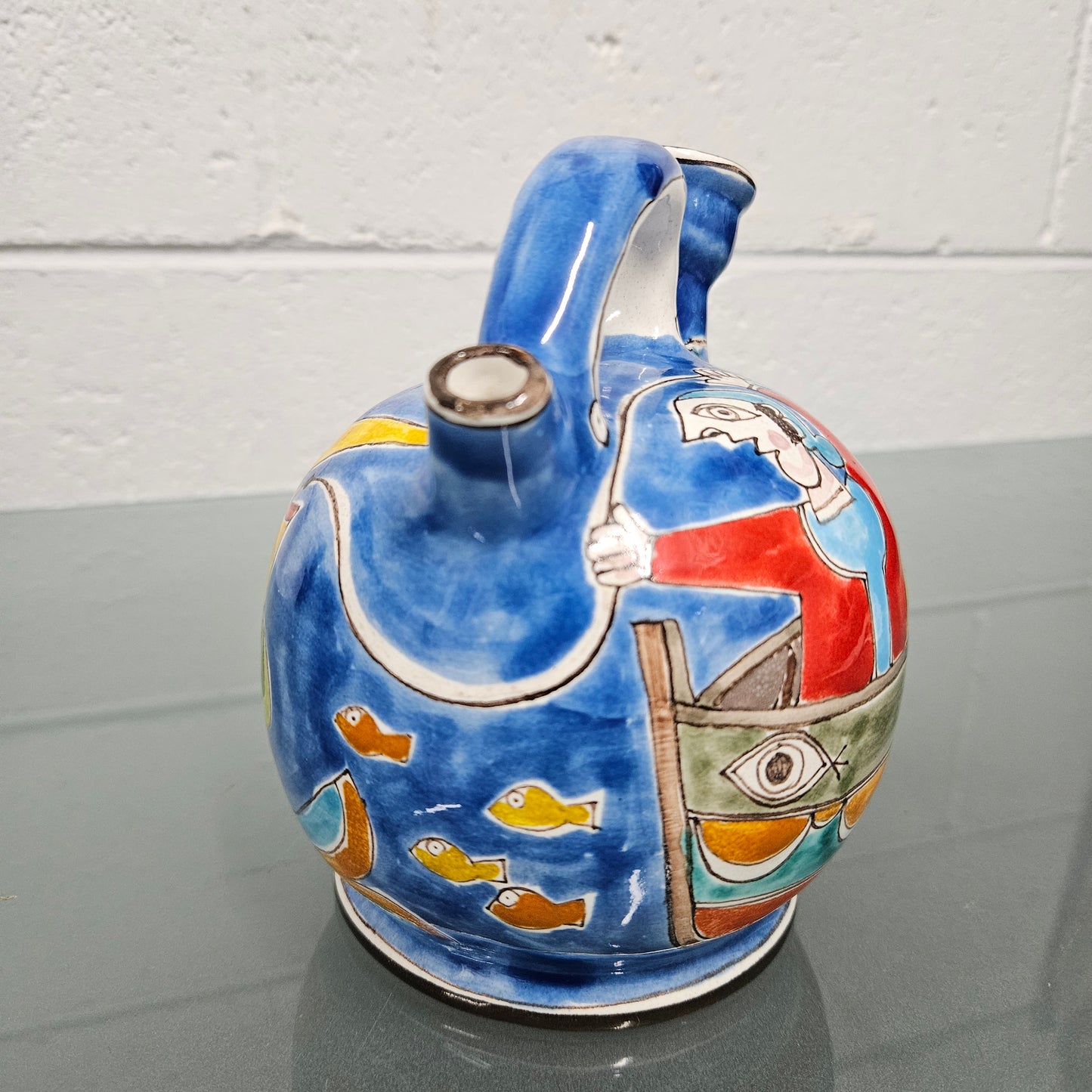 Vintage Signed "Desimone" Hand Painted Pitcher