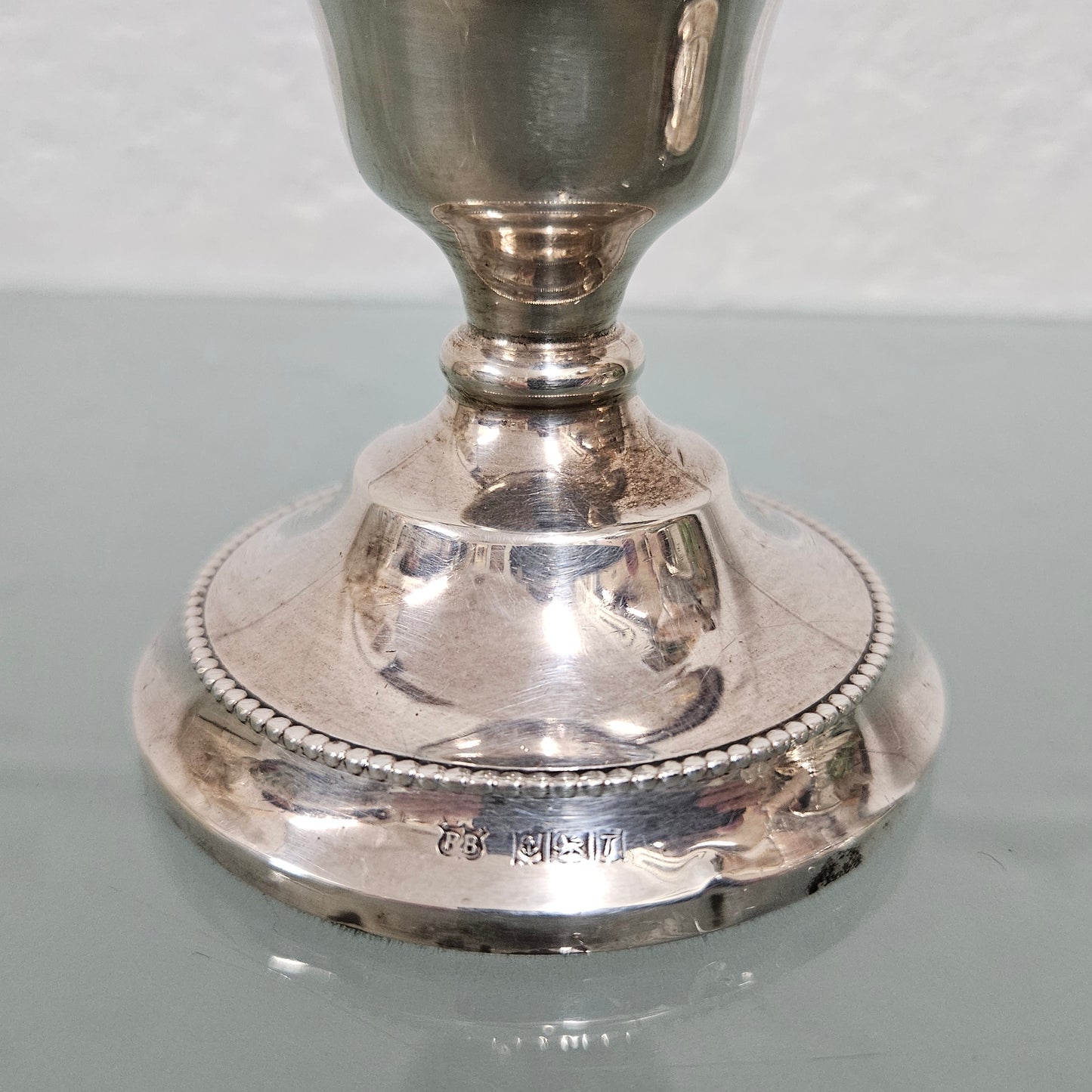 Pair of Birmingham Sterling Silver Candle Holders