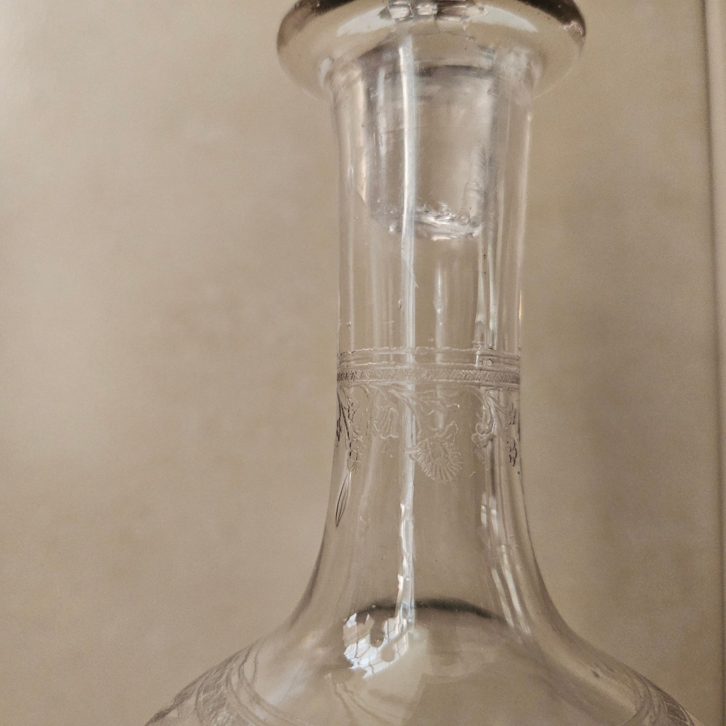 Antique Acid Etched Decanter