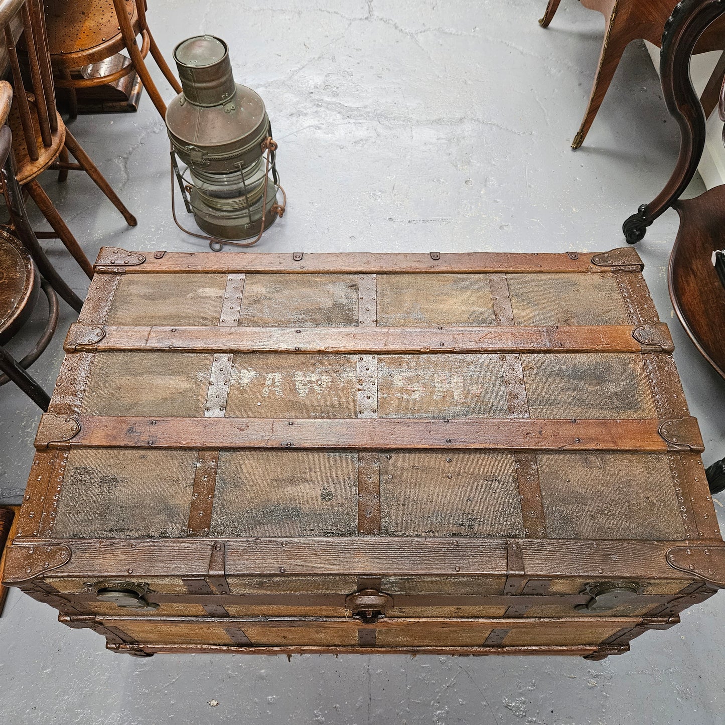Impressive Antique Saratoga Trunk