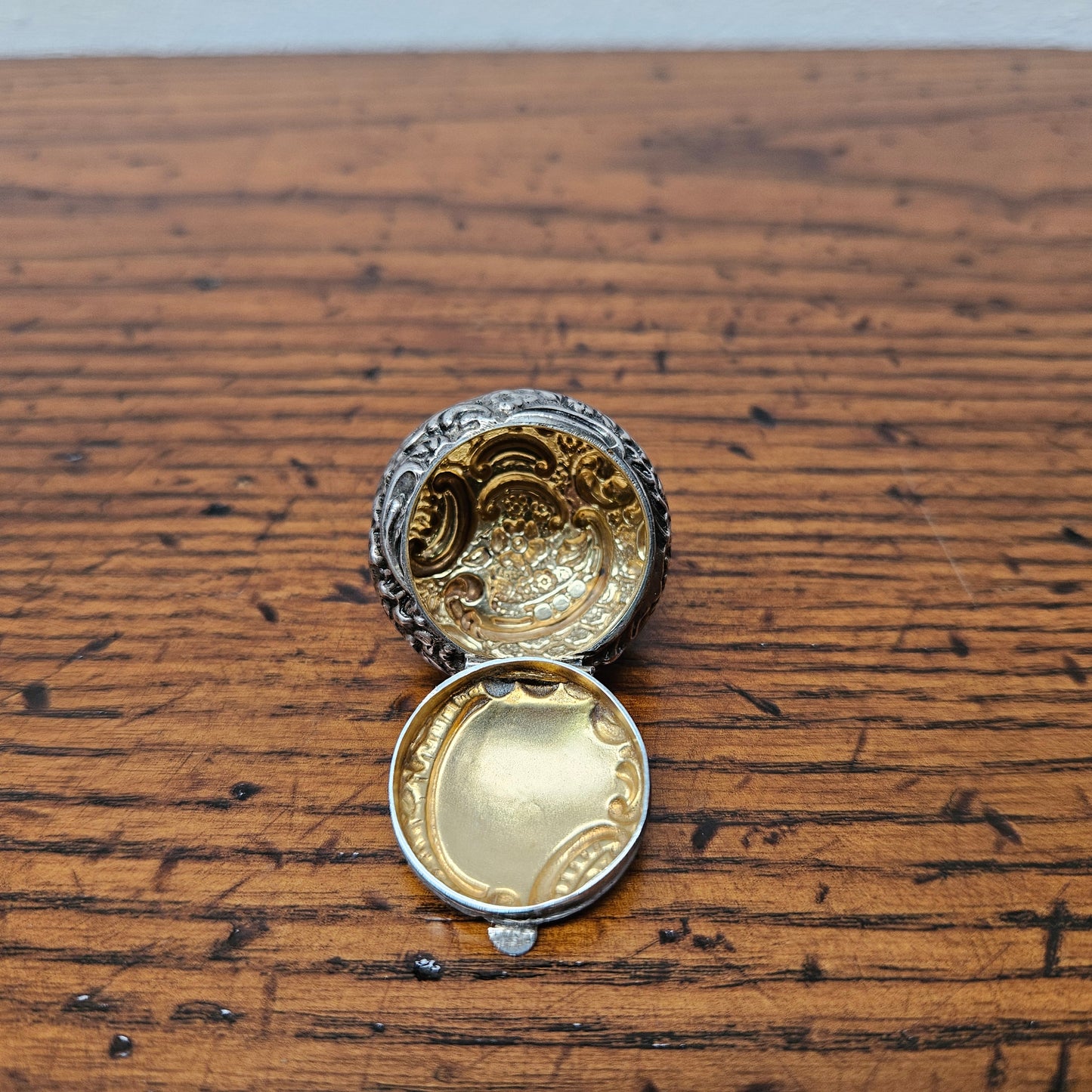Antique Birmingham Sterling Silver Pill Box