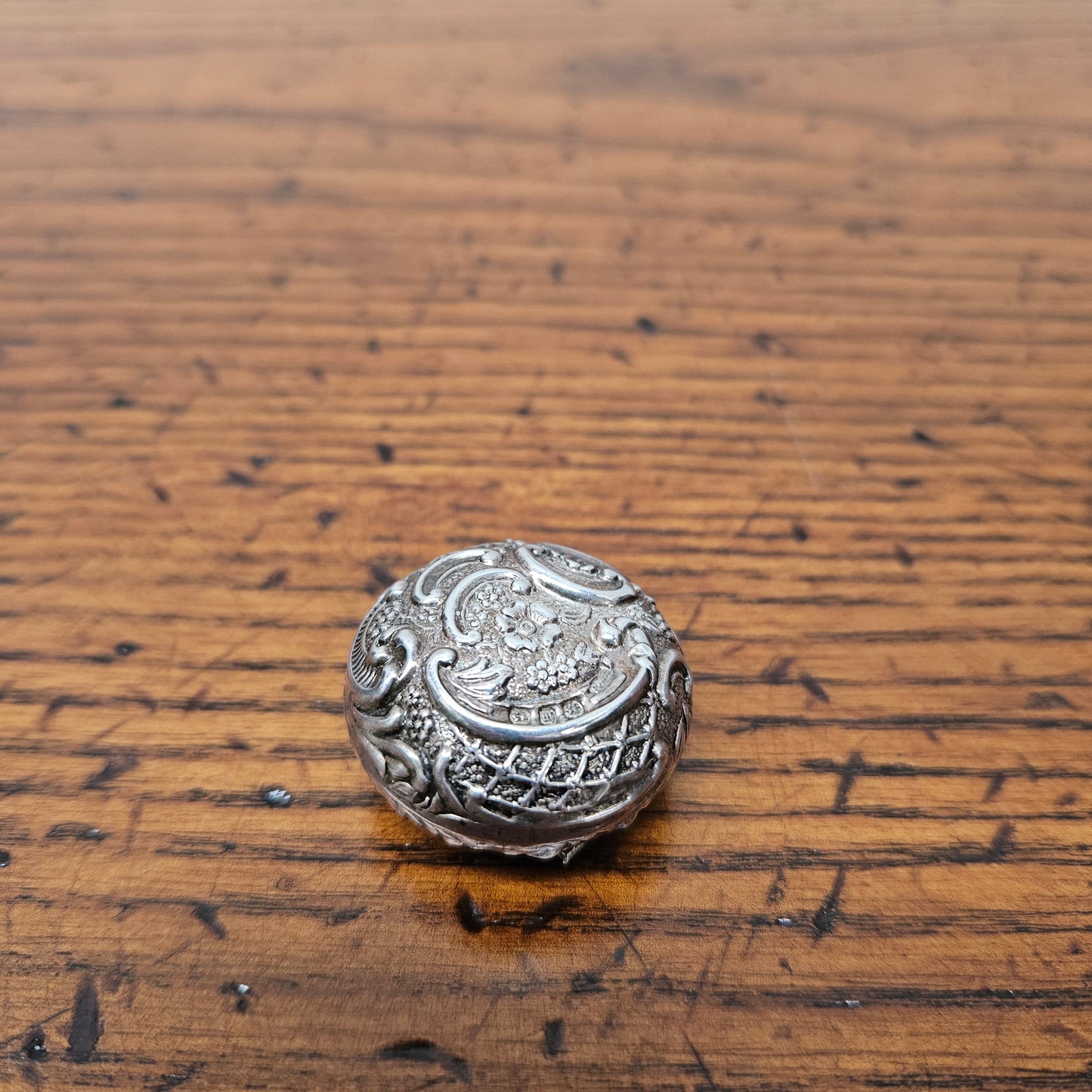 Antique Birmingham Sterling Silver Pill Box