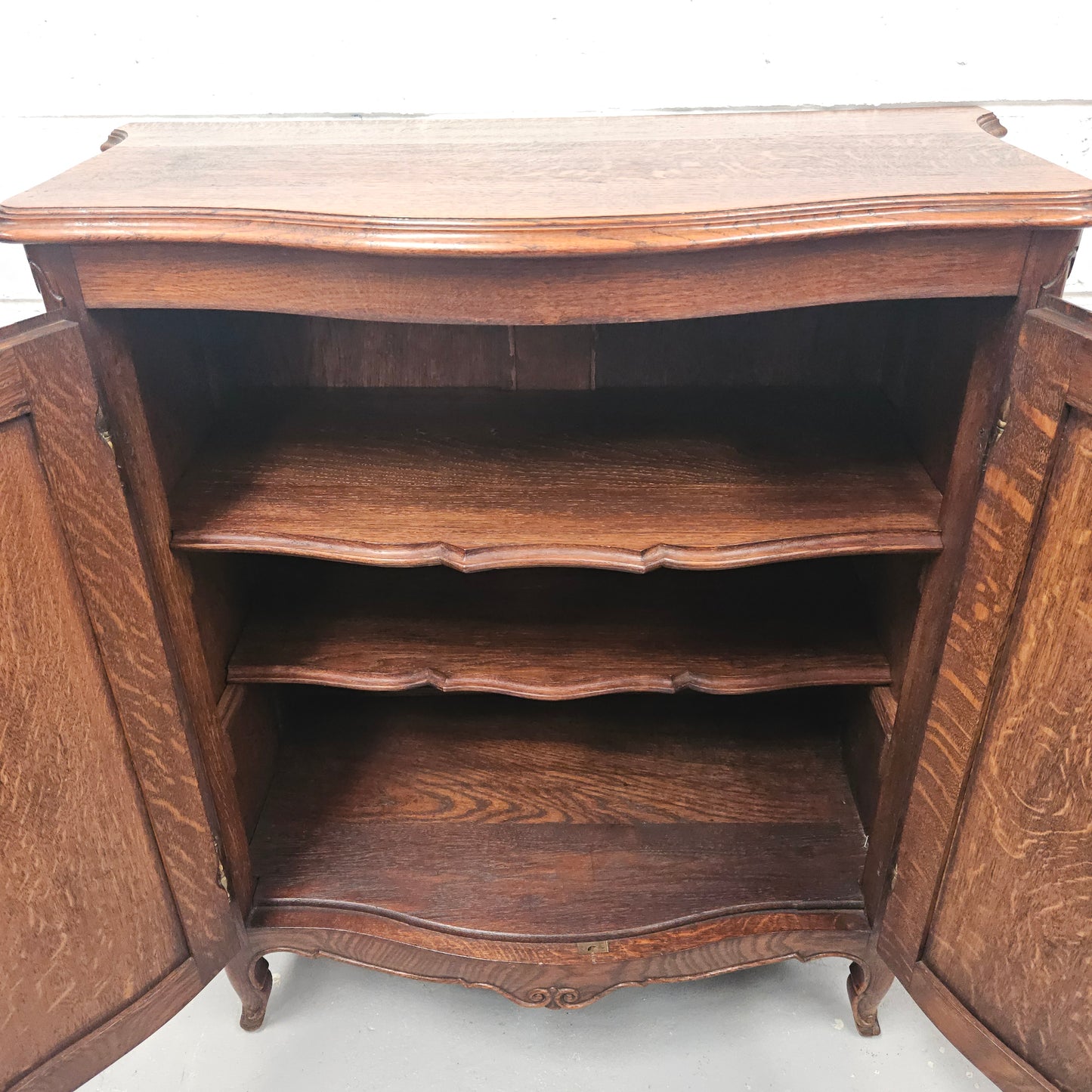 Elegant Louis XV Style French Oak Two Door Side Cupboard
