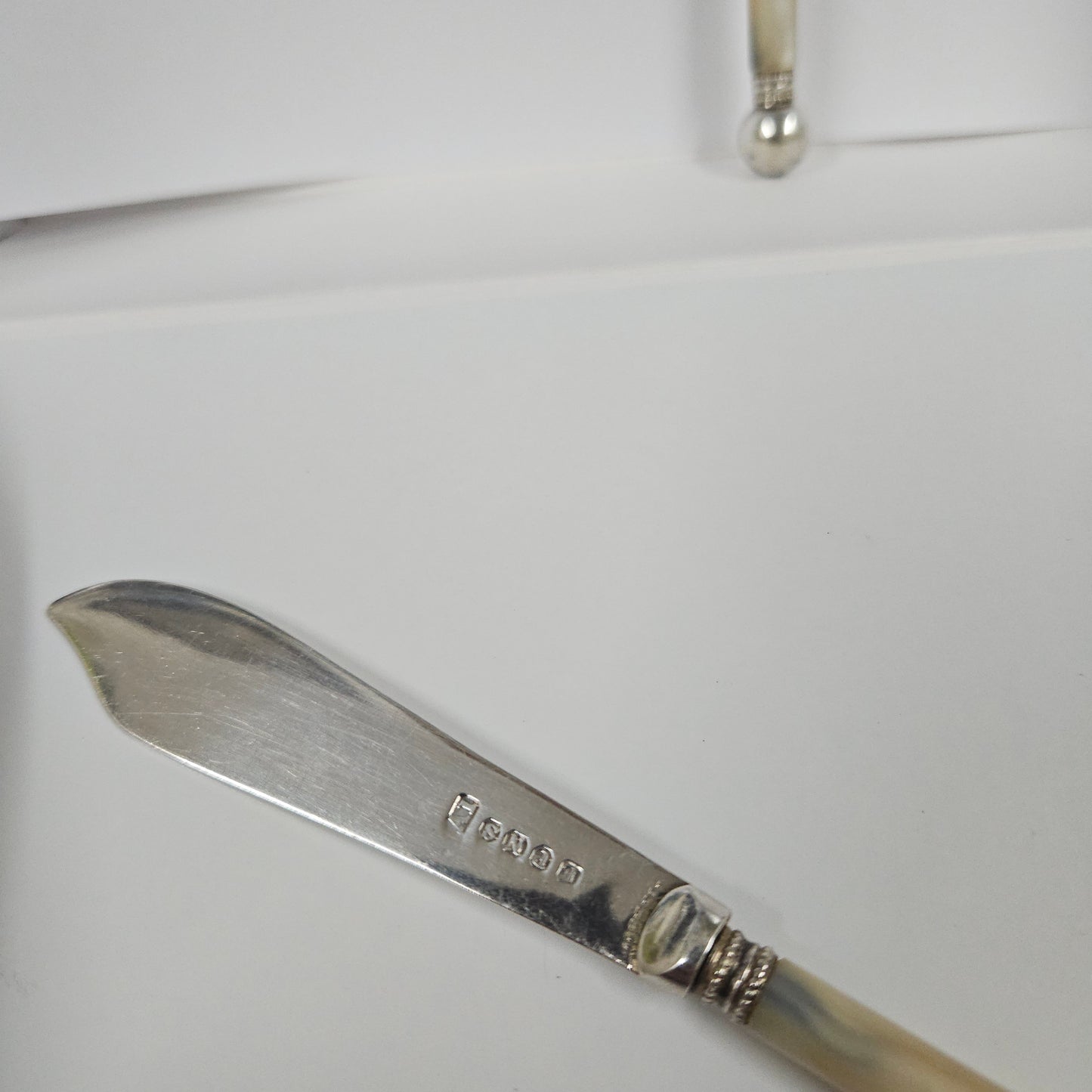 Pair Antique Mother Of Pearl & Silver Plate Butter Knives