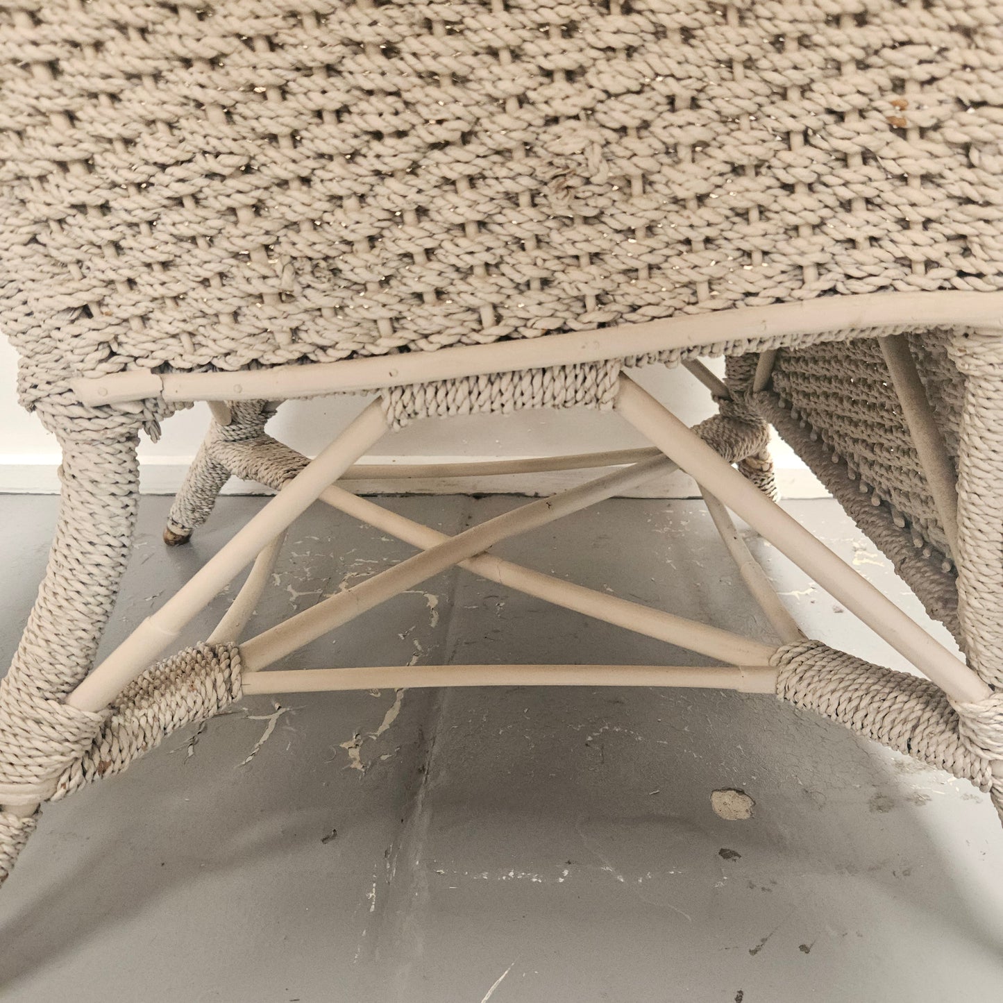 Attractive Vintage Painted Lloyd Loom Style Chair