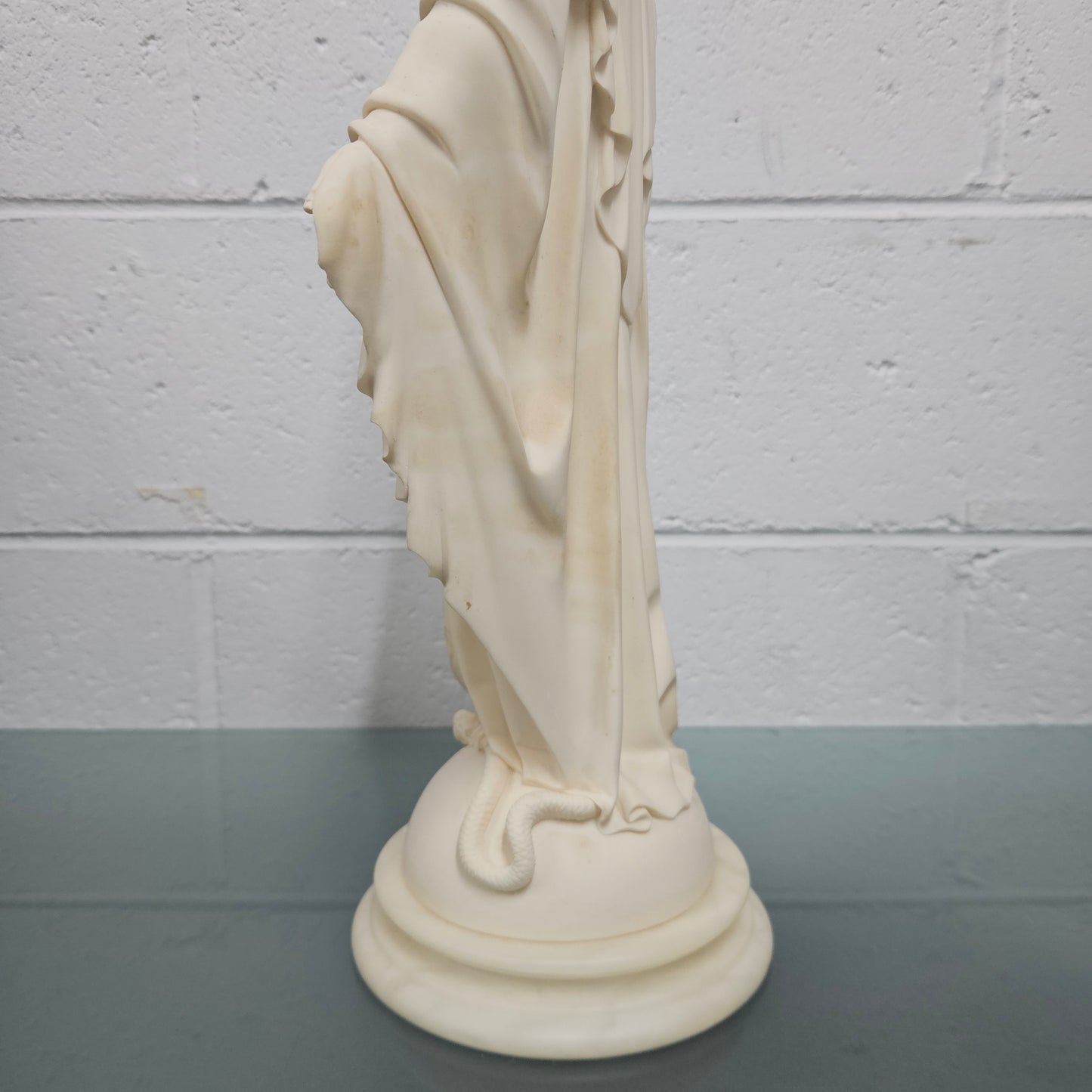 Vintage Superbly Cast Faux Marble Statue Of Our Lady Of Grace