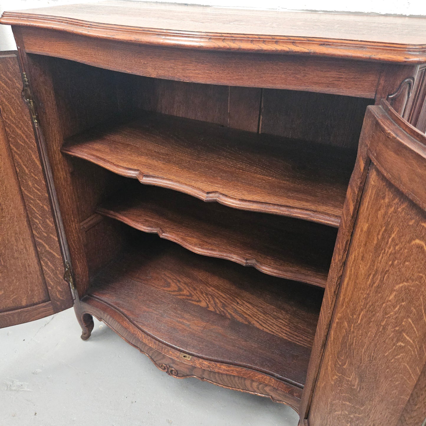 Elegant Louis XV Style French Oak Two Door Side Cupboard