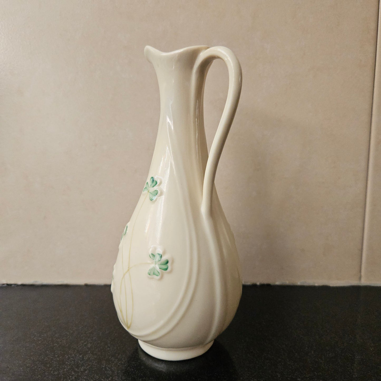 Large Belleek Shamrock Pitcher