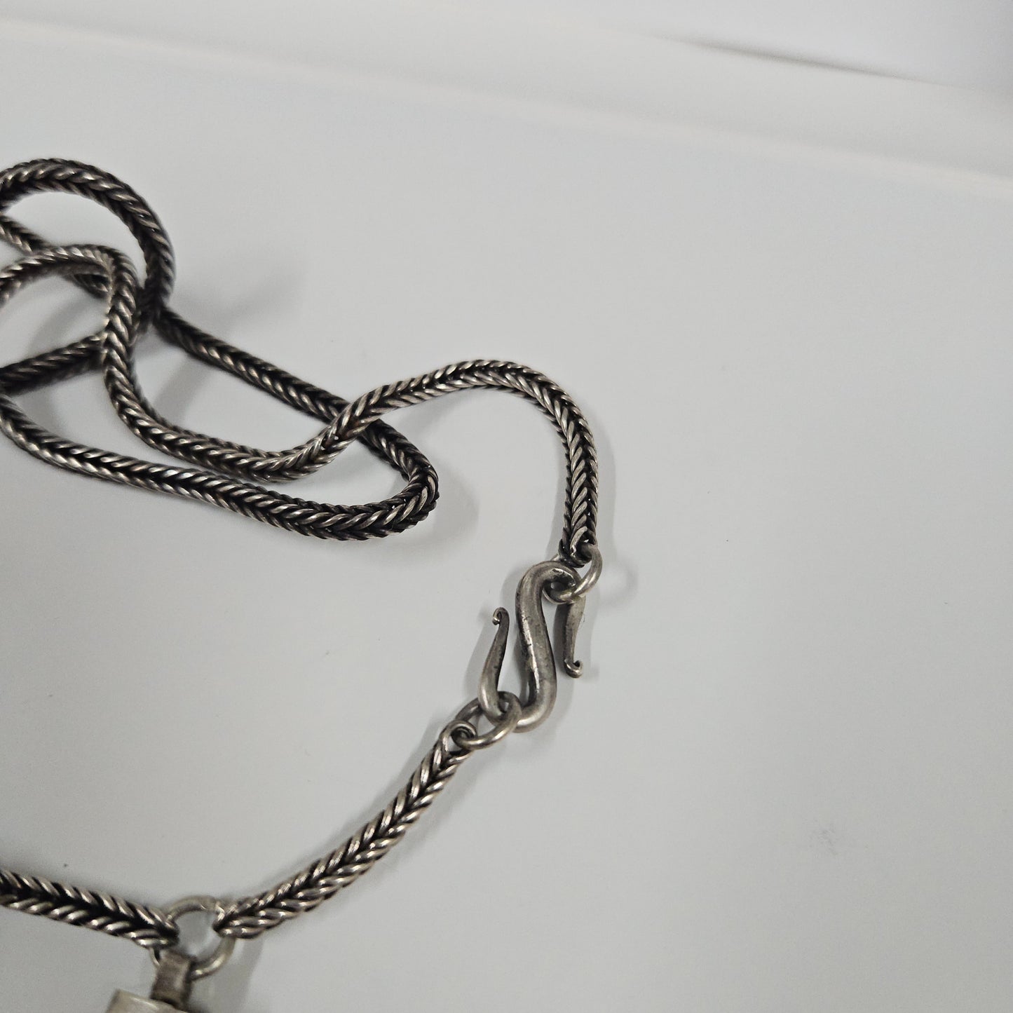 Vintage Silver & Bone Lucky Charm Necklace