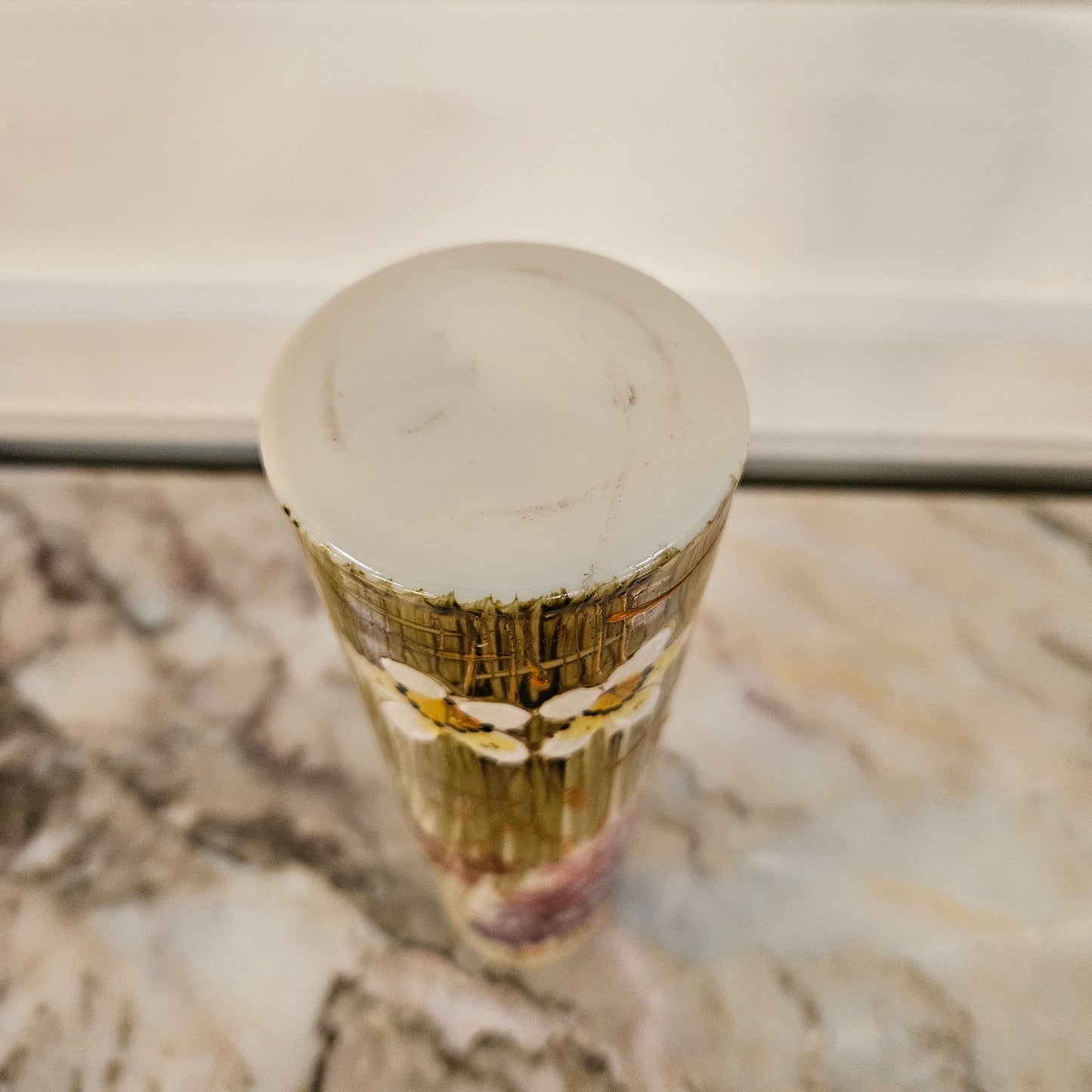 Antique Hand Painted Enameled Vase