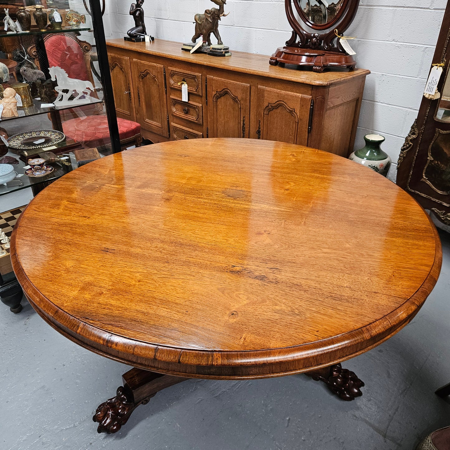 Antique Late Regency Rosewood Circular Dining Table