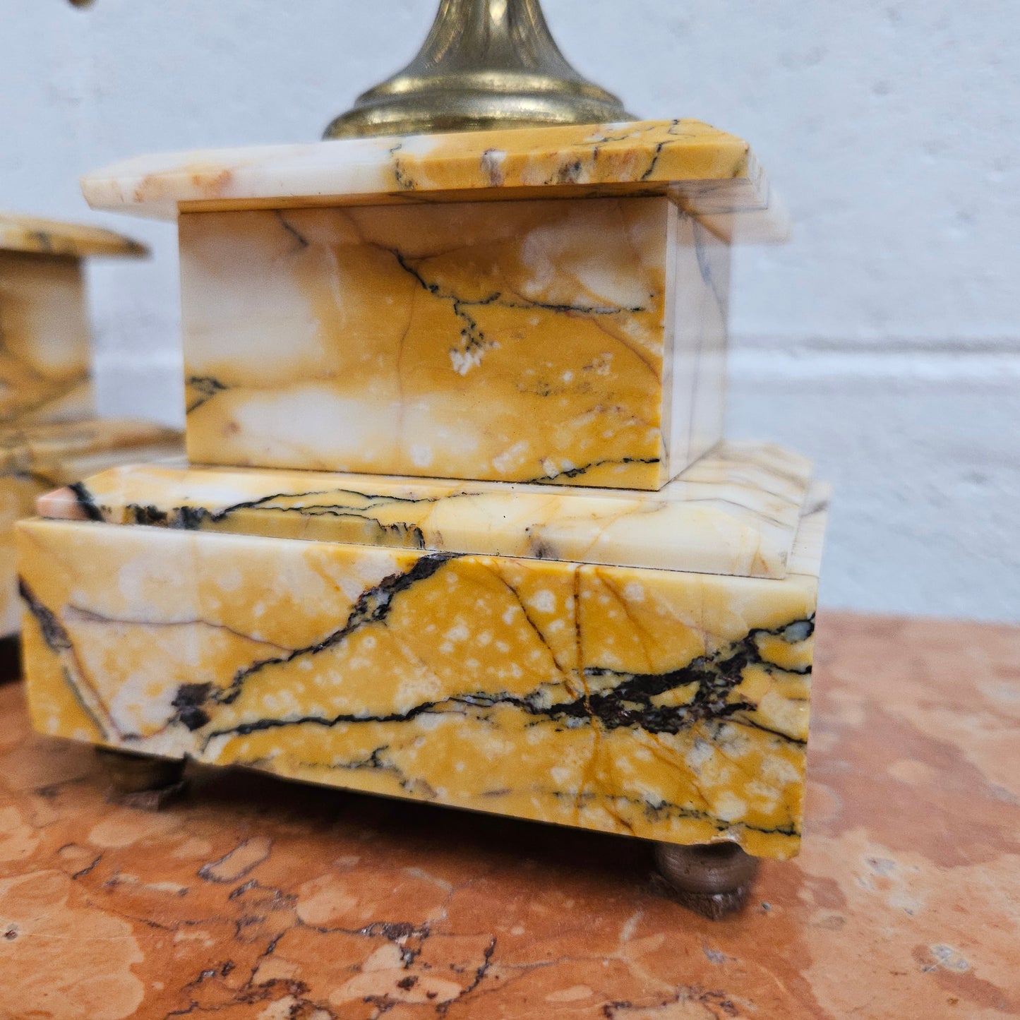 Elegant French Marble & Gilt Brass Cassolettes
