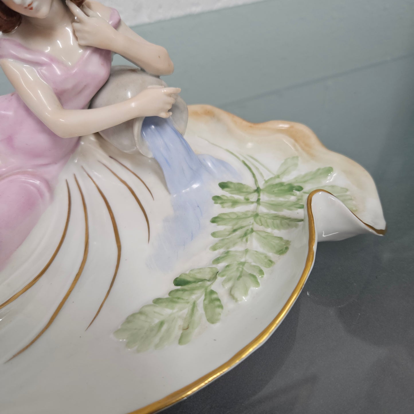 Hand Painted PMP Dresden Art Nouveau Maiden & Water Ewer