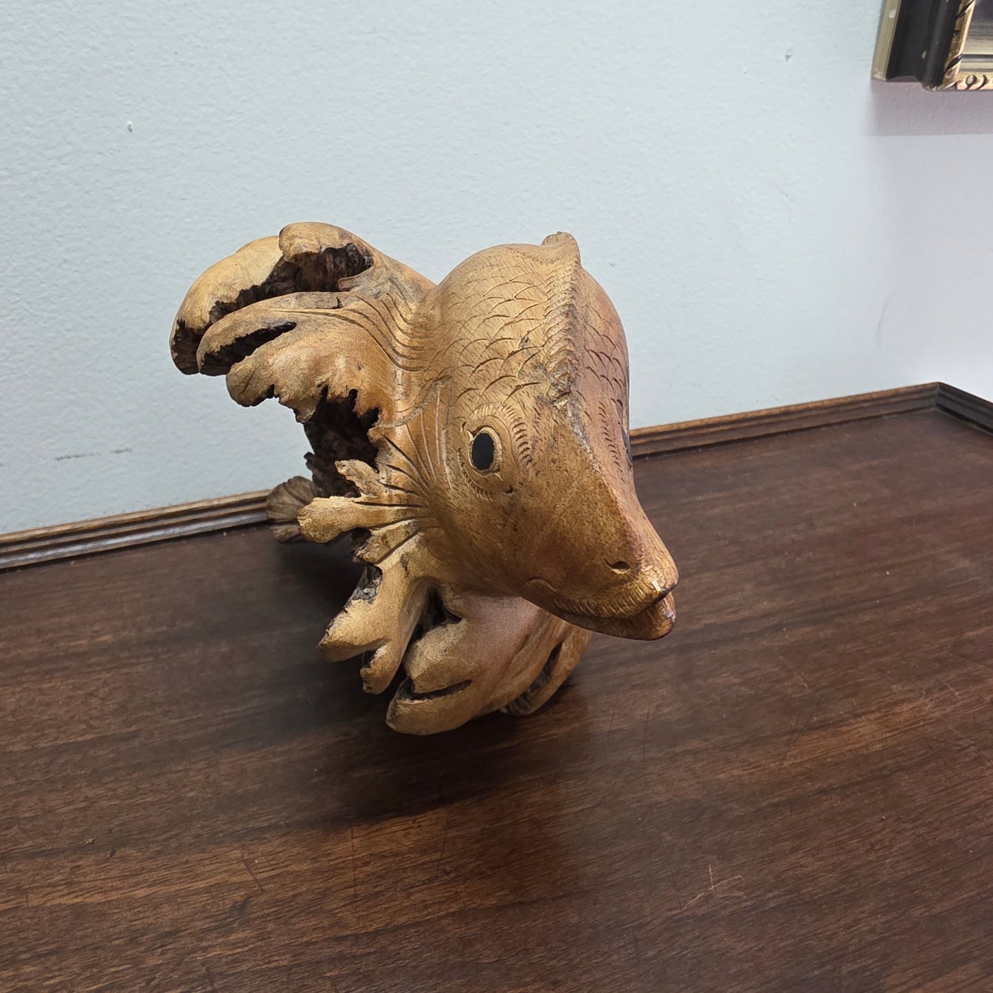 Vintage Hand Carved Wooden Fish