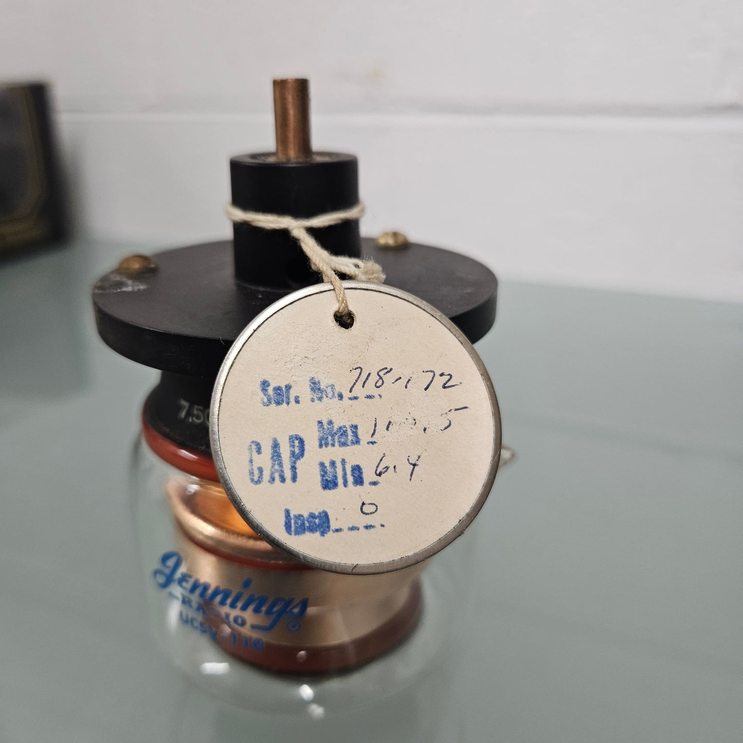 Vintage "Jennings" USCU-110-7.5KU Variable Vacuum Capacitor