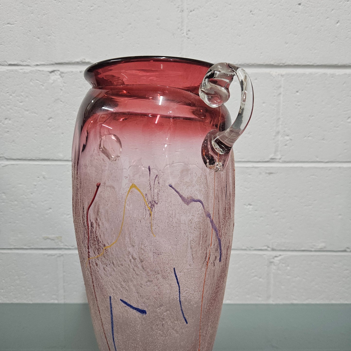 Mid Century Modern Art Glass Vase Signed On Base