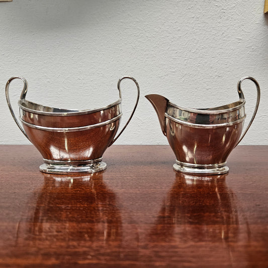 Art Deco Sterling Silver Birmingham Sugar & Creamer Set