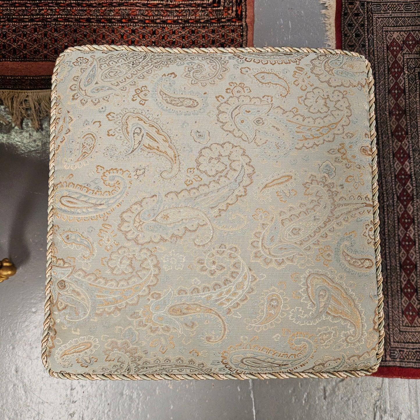 Mid Century Upholstered Ottoman