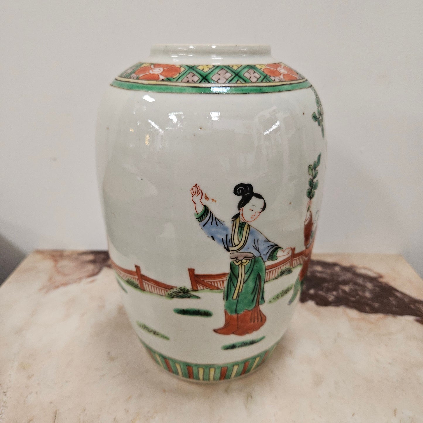 Late Famille Verte Porcelain Vase