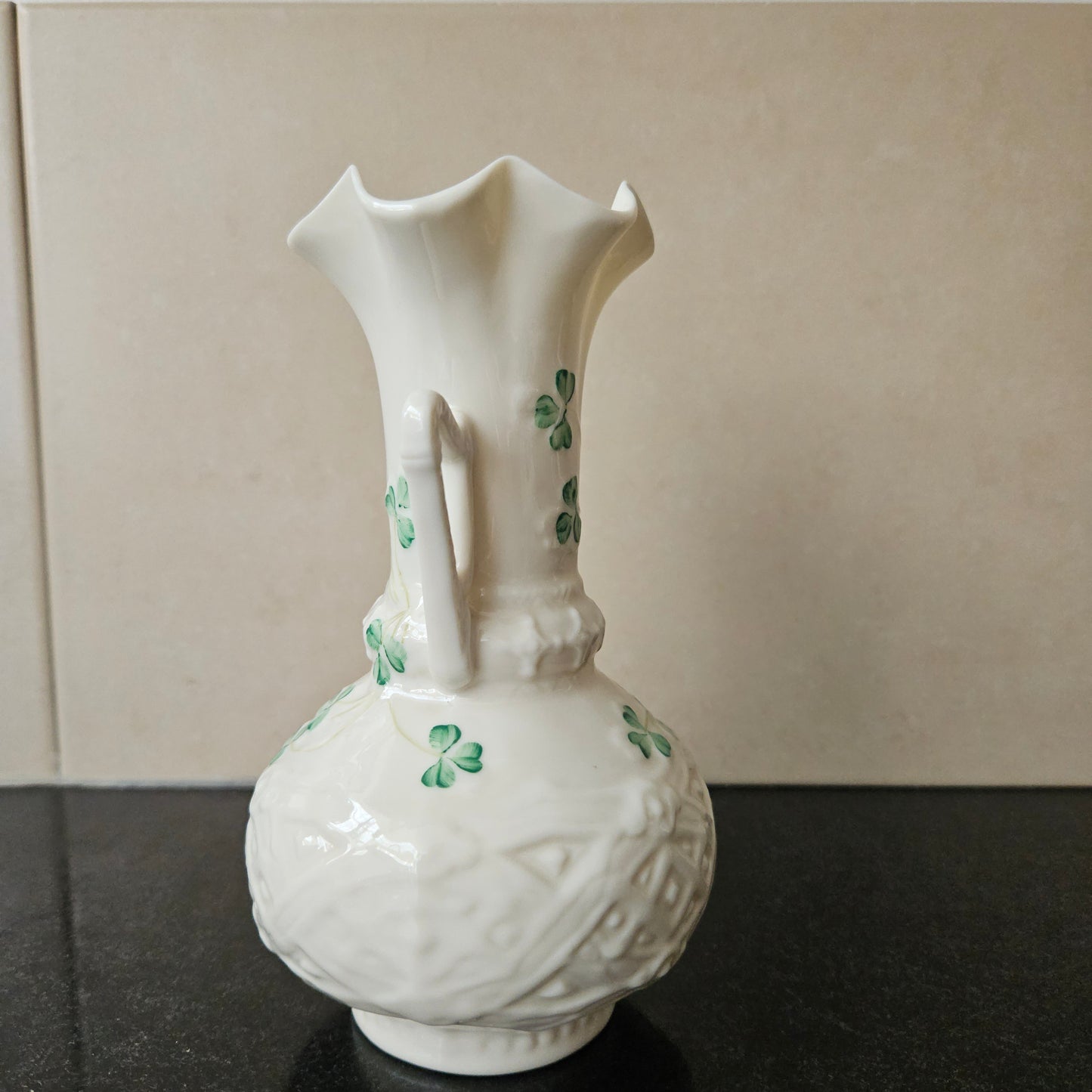 Charming Belleek Double Handled Vase