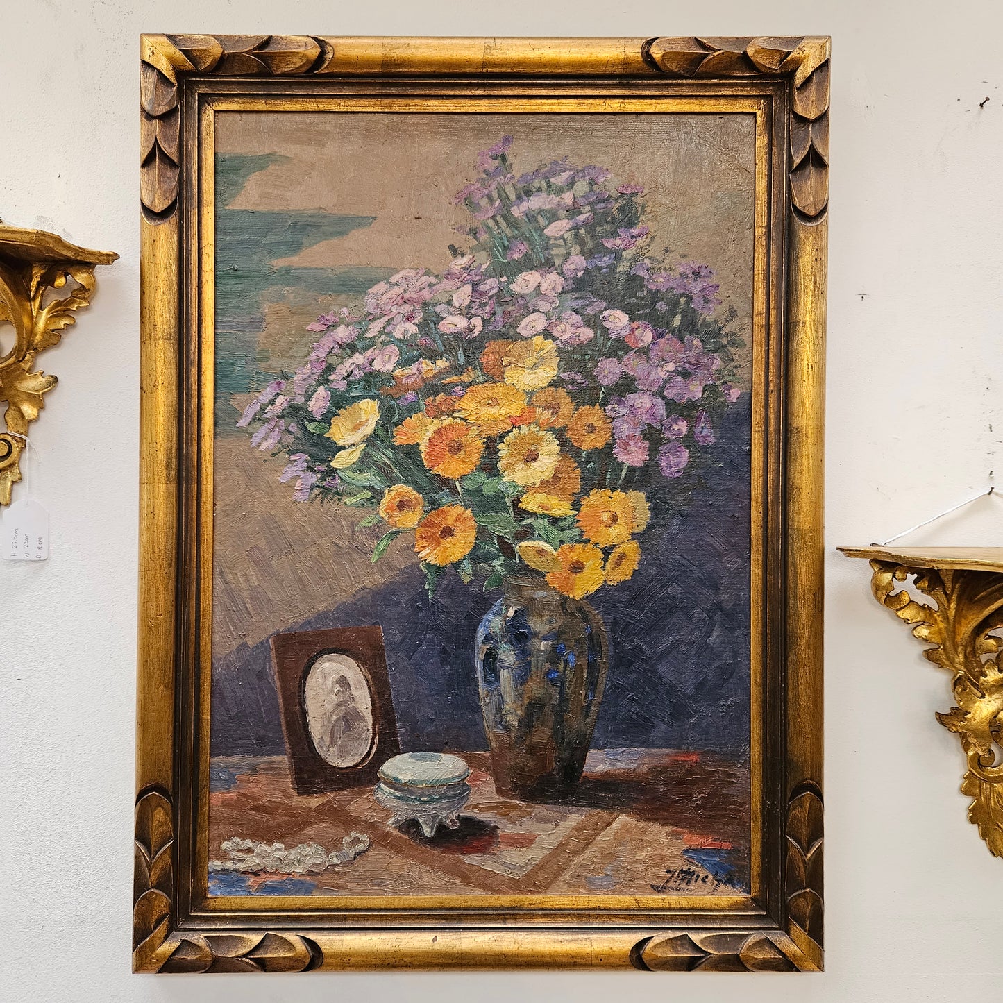 French Oil On Board Still Life Signed L Michaud